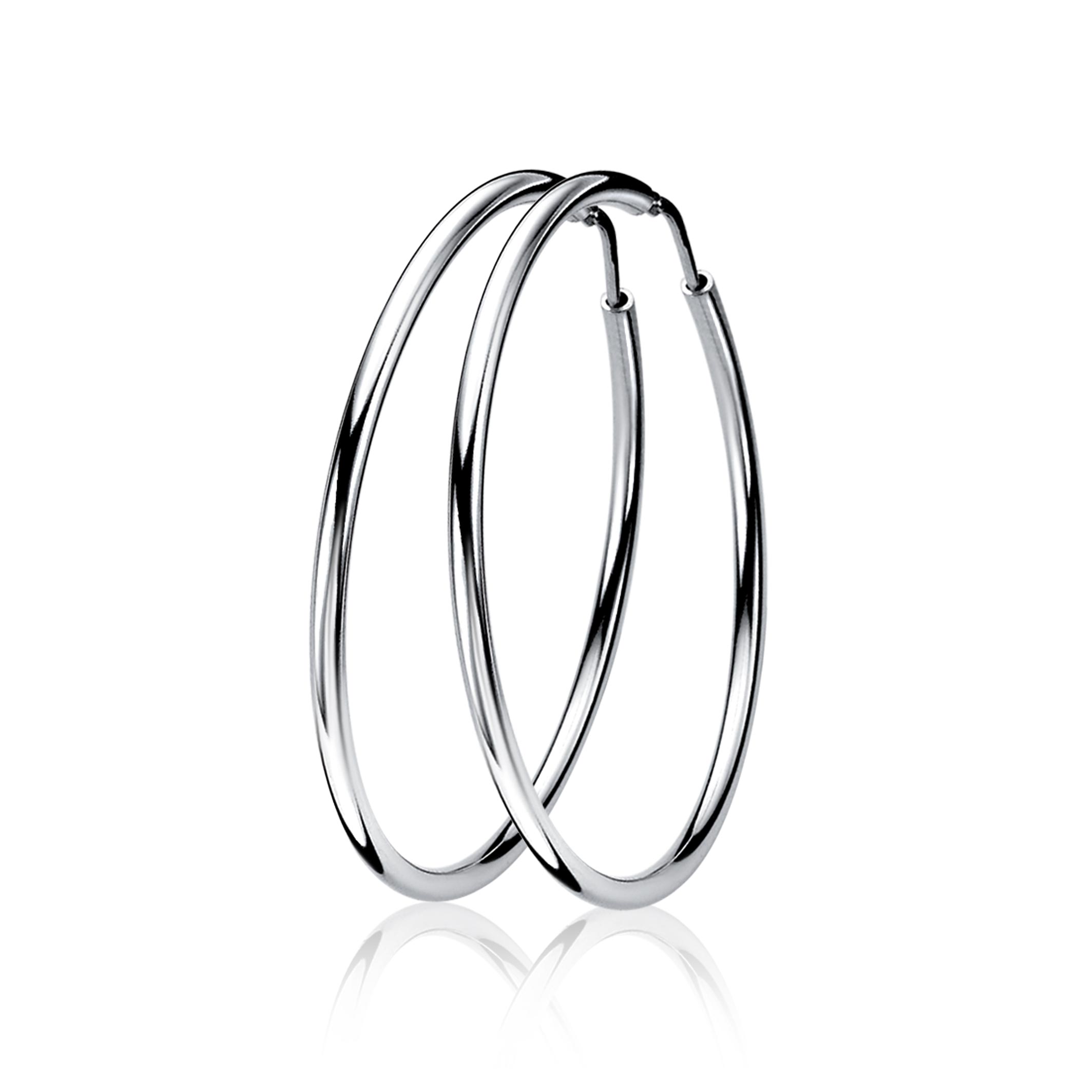 ZINZI zilveren creolen 35 x 2mm glad ZIO435