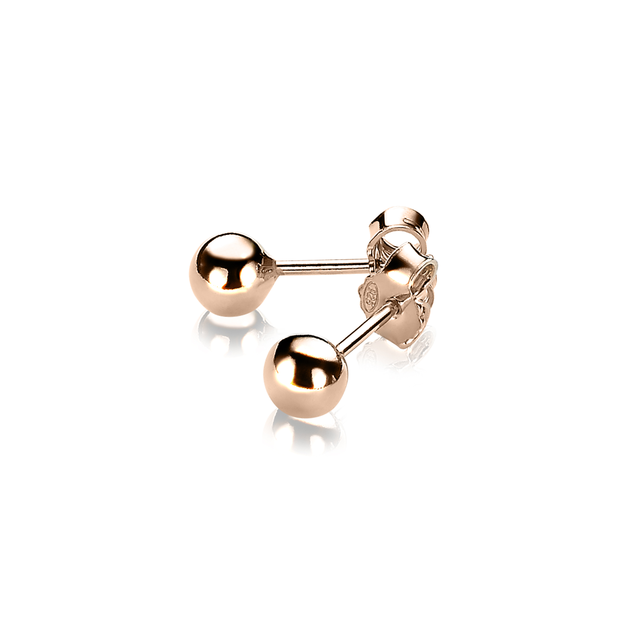 ZINZI zilveren oorstekers in ros&eacute; verguld. De bolletjes zijn 5mm groot. De oorsieraden zijn vervaardigd van eerste gehalte zilver (925) en voorzien van een extra rodiumlaag voor een langdurige glans. De oorstekers zijn ook beschikbaar in geel verguld en zilver.