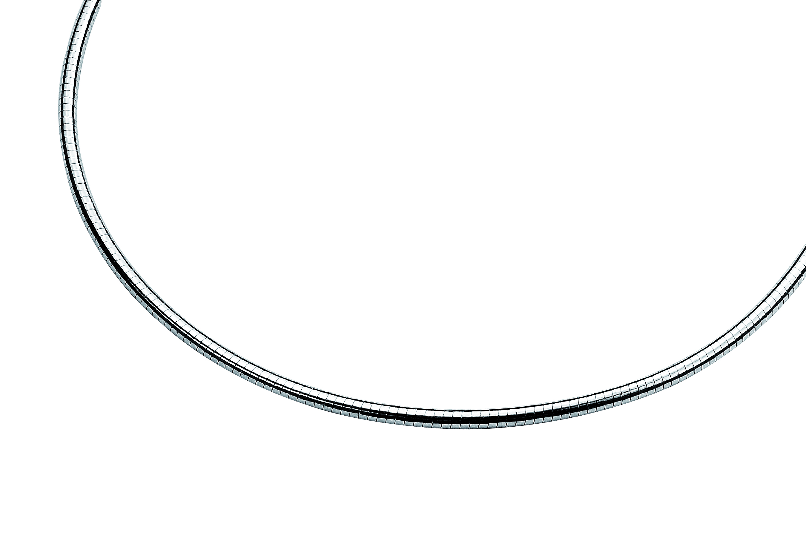 ZINZI zilveren omegacollier van 3mm breed. Ligt mooi strak op de hals. In lengte 43cm! Ook verkrijgbaar in 48cm. Perfect te combineren met een Zinzi hanger.
