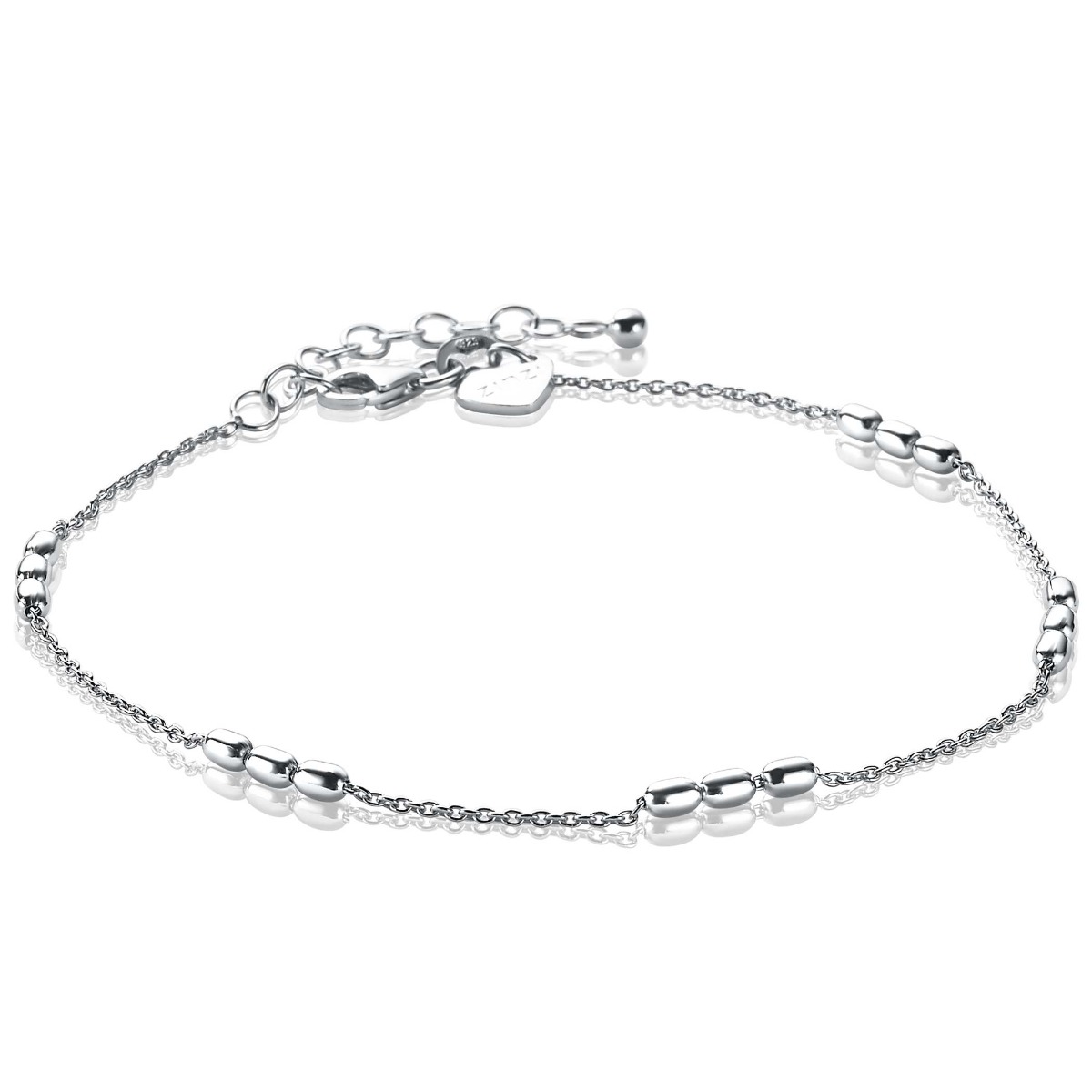 De ZINZI zlv. enkelbandje met modelnummer ZIE1809 is een enkelbandje in zilver, met groepjes van 3x ovaal. Het is vervaardigd uit zilver en heeft een breedte van 2,5 mm en een gewicht van 12,27 gram. Het beste om deze enkelband te dragen is rond de enkel, ideaal voor casual chique outfits. Perfect voor elke gelegenheid.