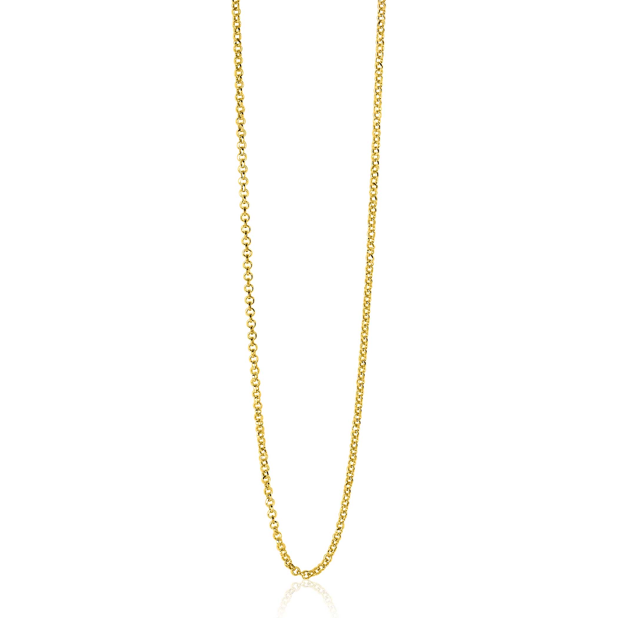 45cm ZINZI zilveren jasseron ketting geel verguld ZILC-J45G