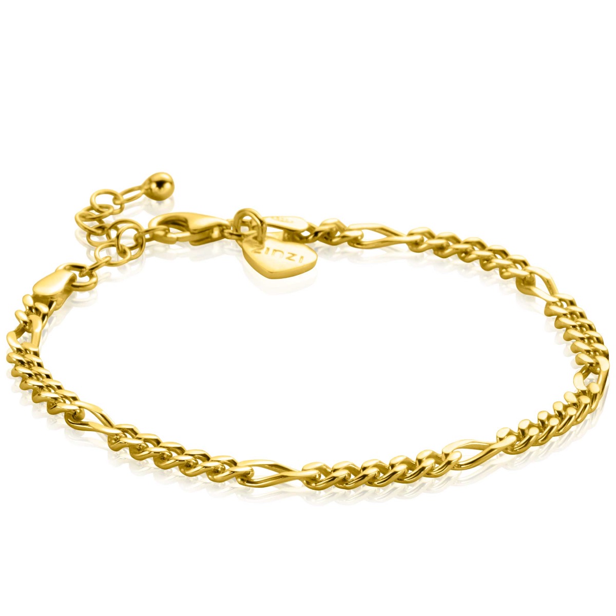 ZINZI zilveren armband 14K geel verguld staafjes en bolletjes 17-20cm ZIA2219G