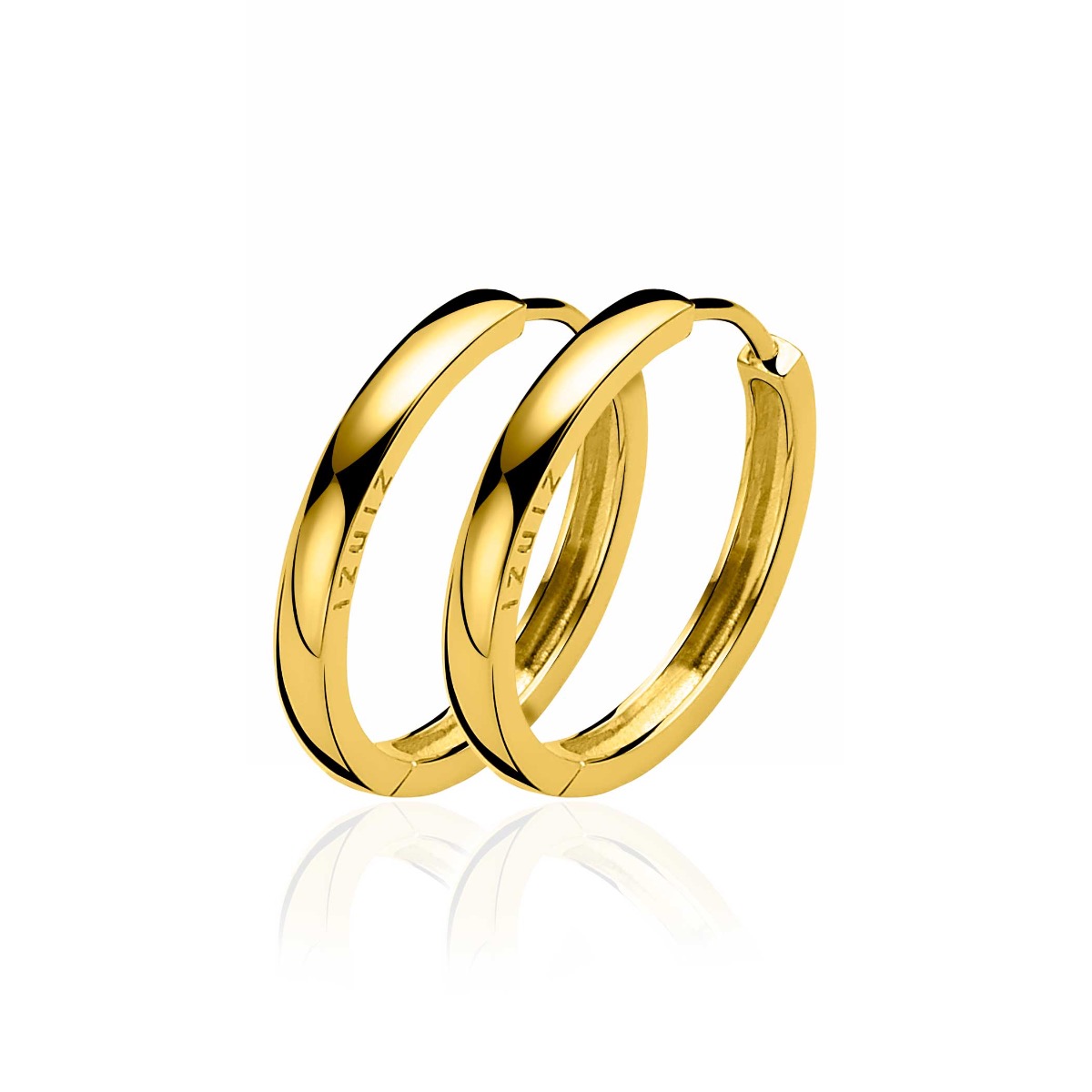 ZINZI gold plated zilveren oorringen met luxe scharniersluiting. De oorringen zijn 24x3mm groot. Ideaal te combineren met ZINZI oorbedels. Vervaardigd van eerste gehalte zilver (925) en voorzien van een extra 14K geel vergulding.