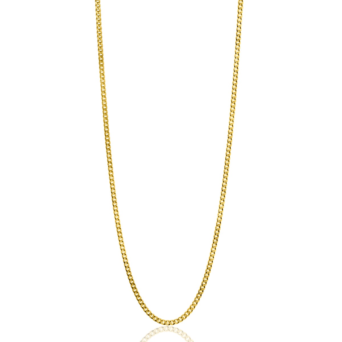 42cm ZINZI Gold 14 krt gourmet ketting 1mm breed. ZGLG42-1