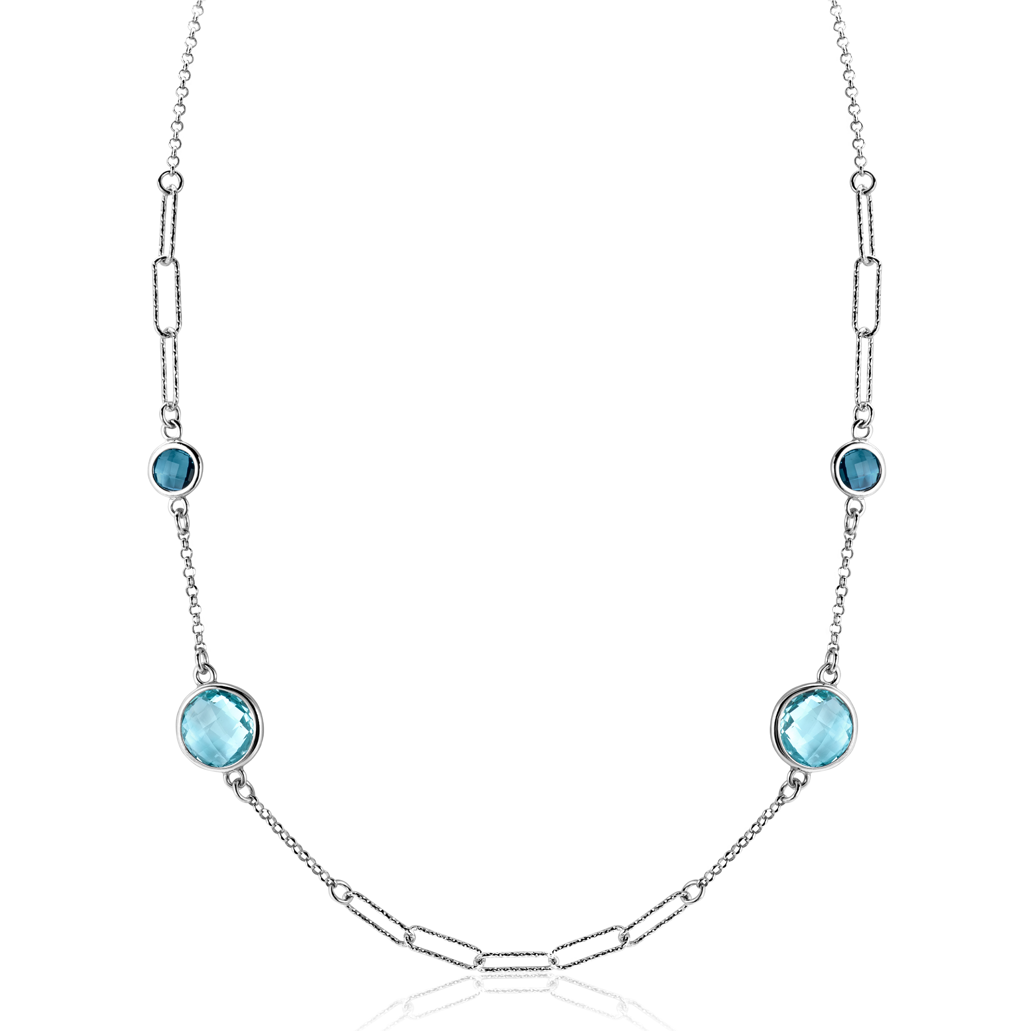 Collier met blauwe zirkonia 
