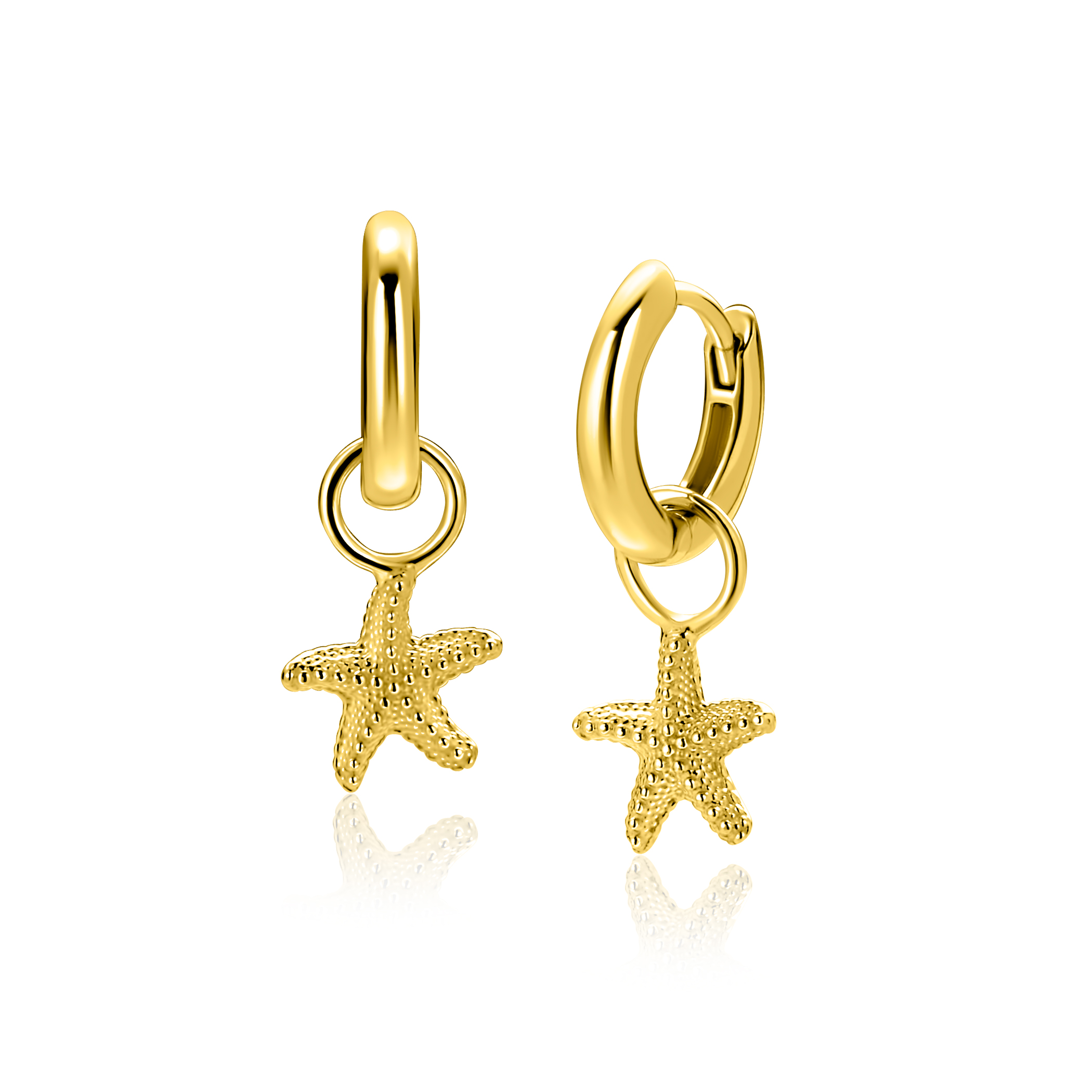 gold plated zilveren oorbedels met sierlijke zeester (8mm) voor een zomerse zee-touch in je oren. De oorbedels zijn vervaardigd van eerste gehalte zilver (925) en extra geel verguld. Oorbedels zijn zonder oorringen geprijsd.