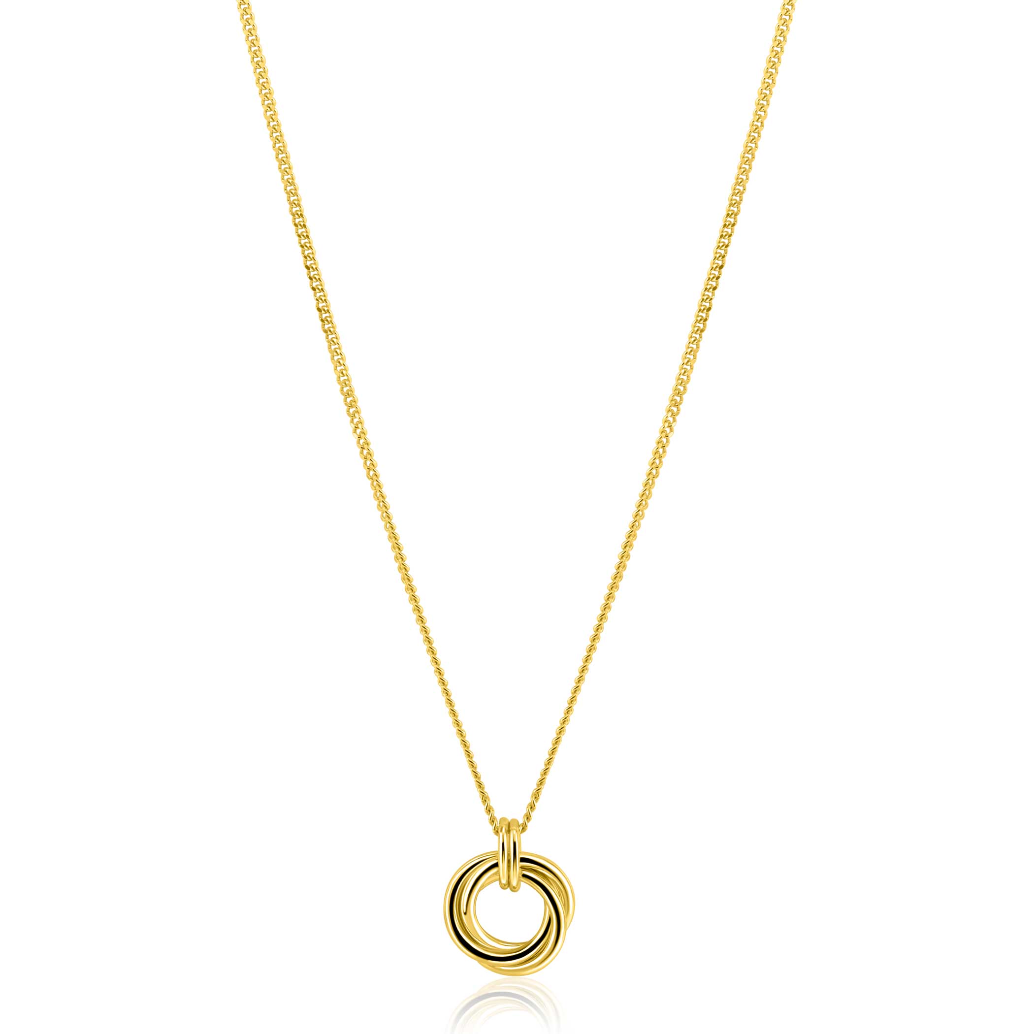 ZINZI zilver verguld collier met ronde hanger ZIC2797