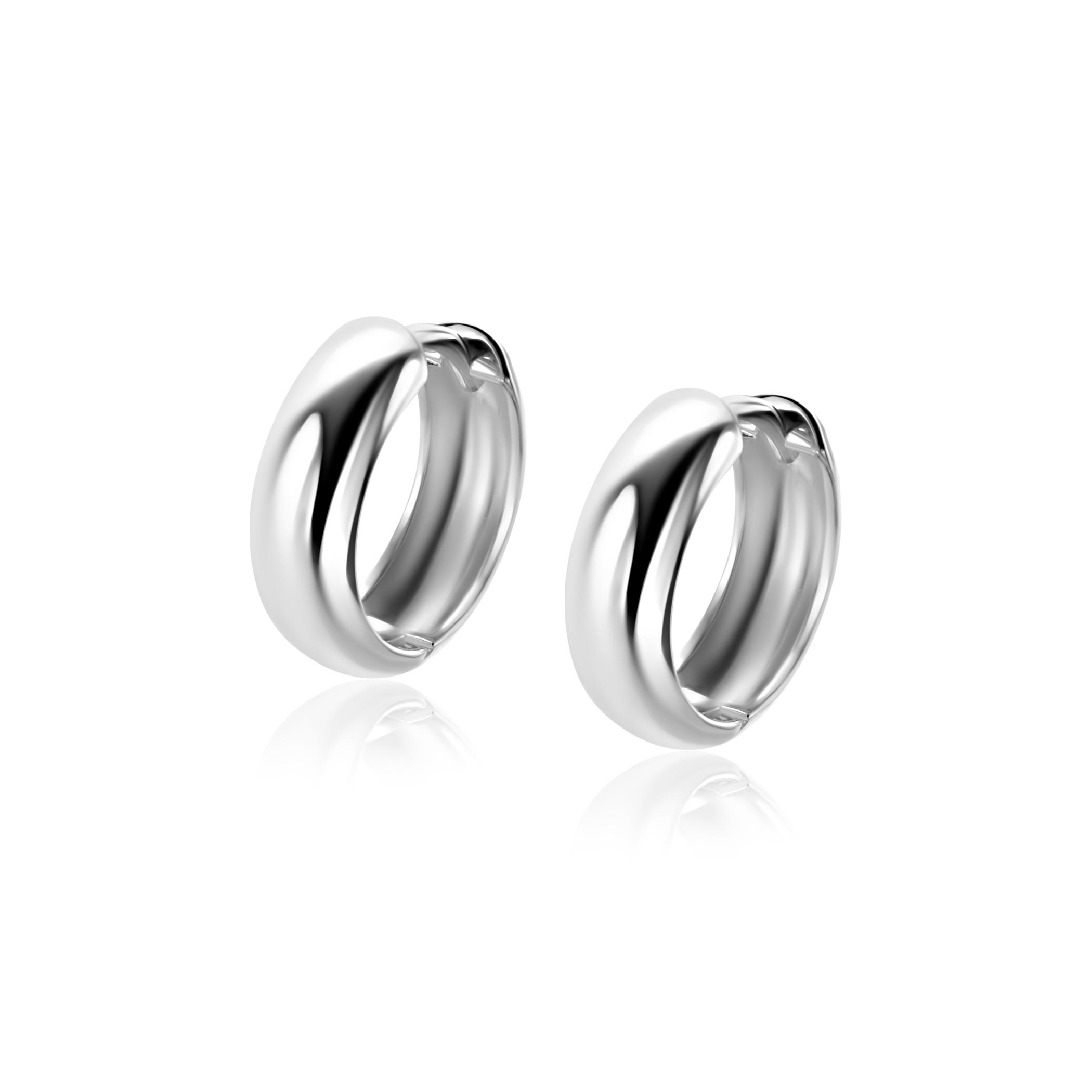 ZINZI zilveren gladde oorringen met brede ronde buis 5mm met luxe klapsluiting ZIO2792