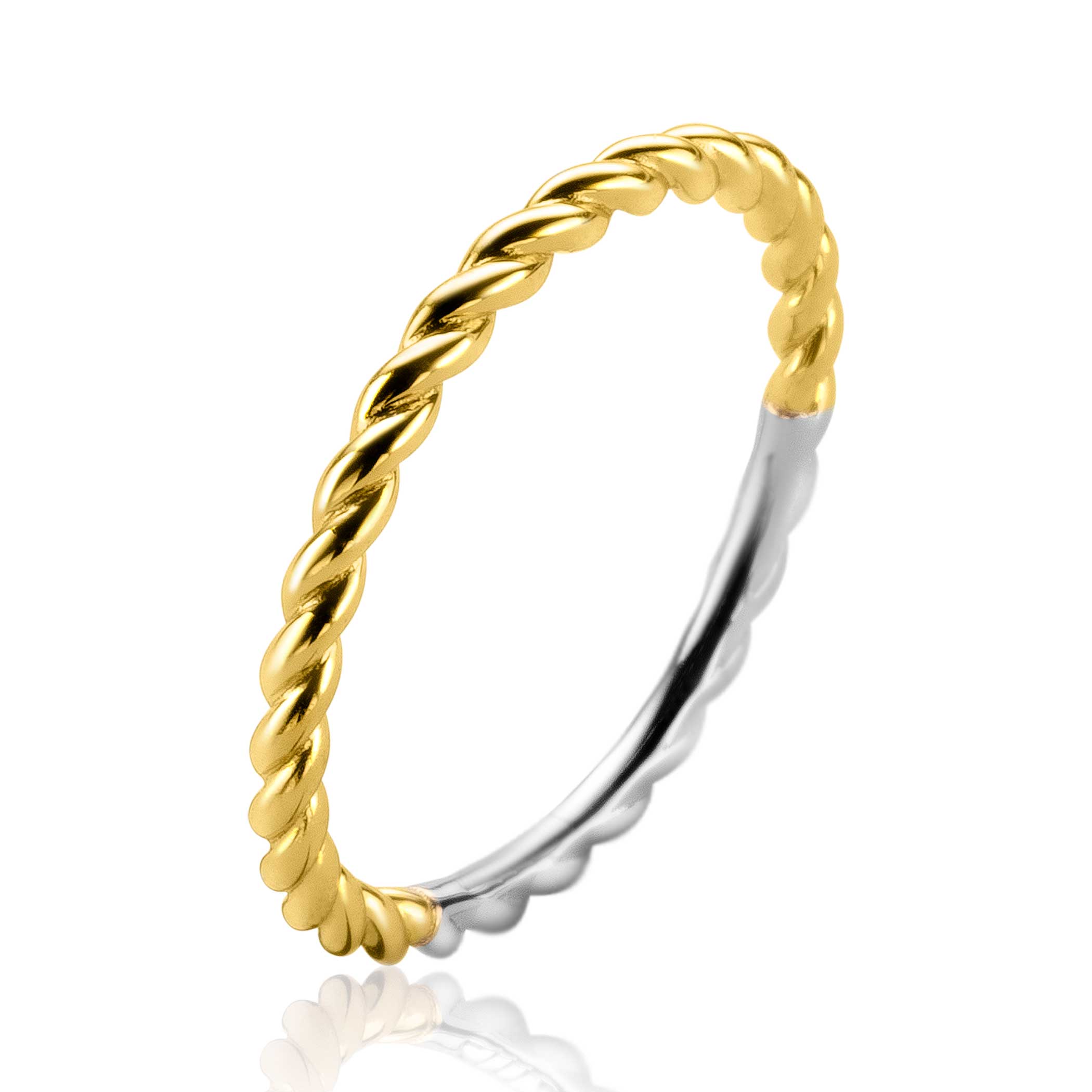 Zinzi zilveren ring veguld gedraaid  