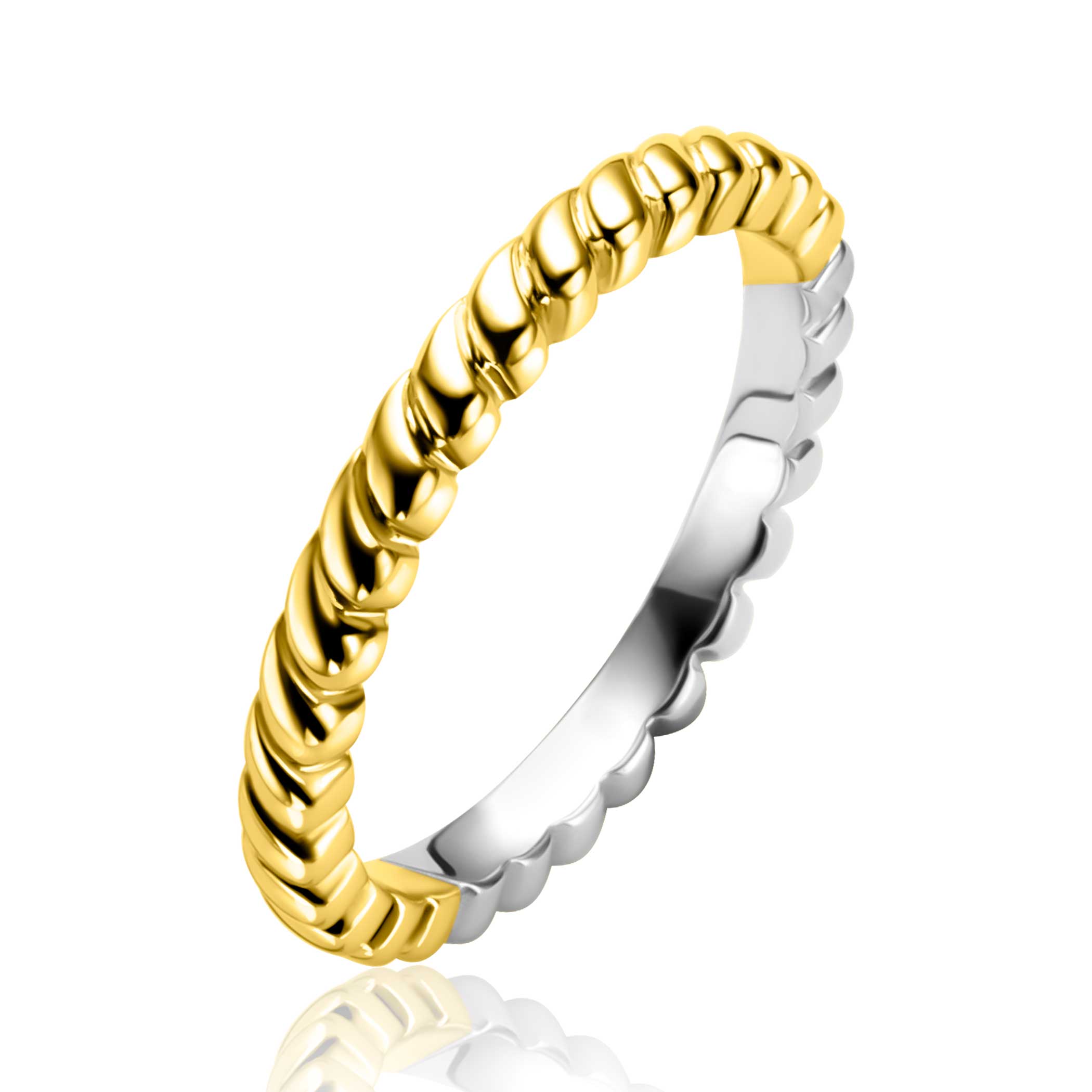 Zinzi vergulde aanschuifring met druppelvormen. Deze ring valt onder de actie 3=2 aanschuifringen.