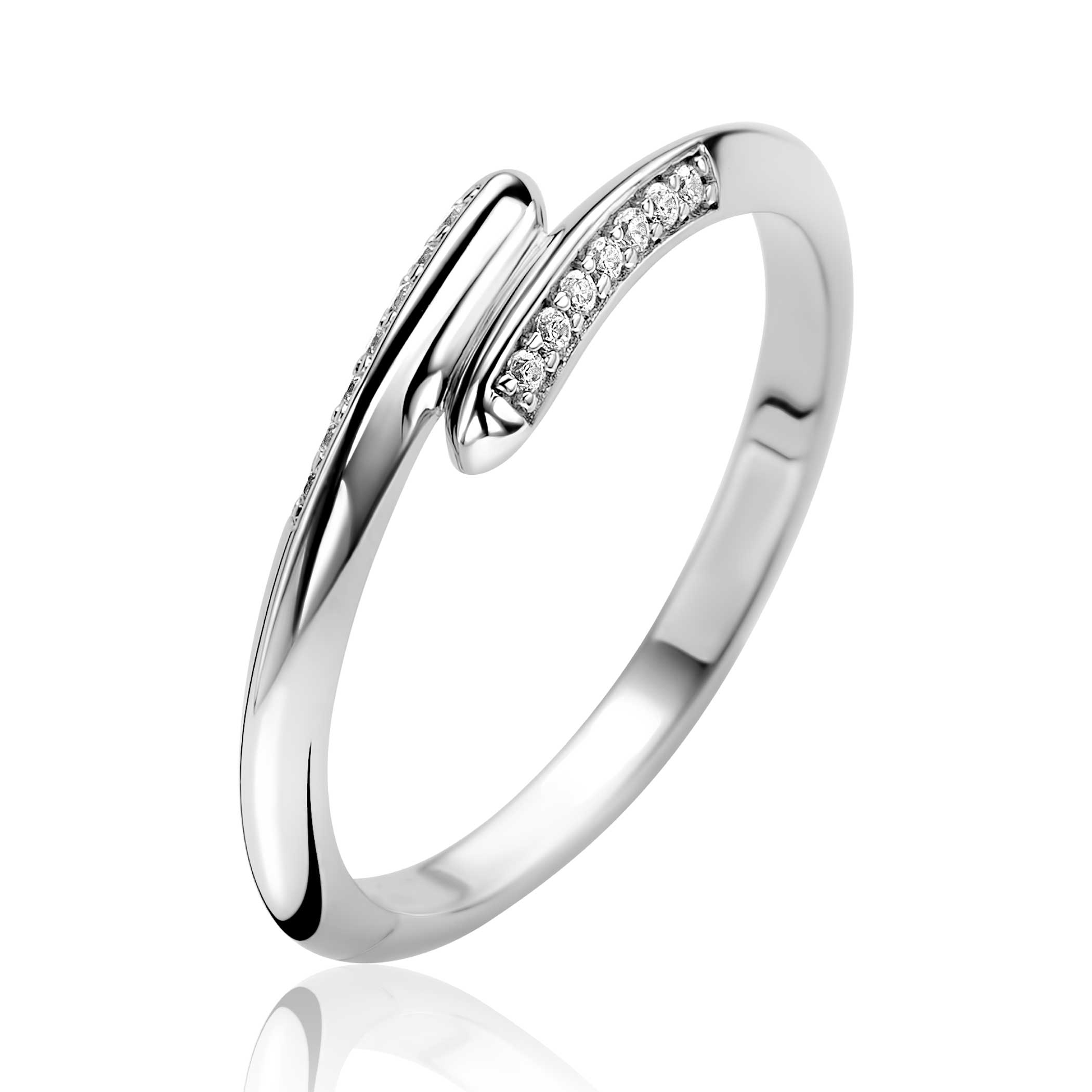 ZINZI zlv.ring slagmodel 3hoekscheen zijkant cz.mt50