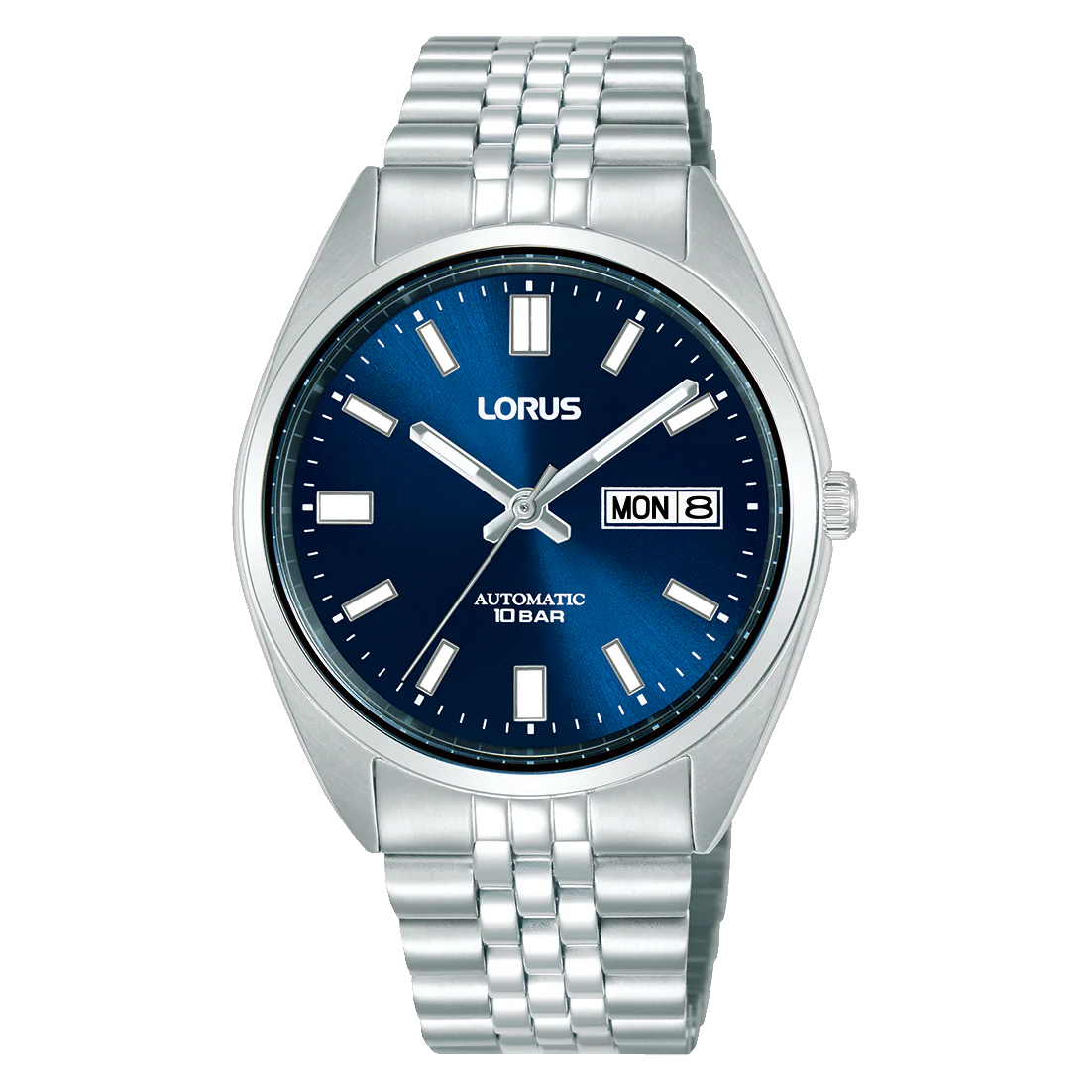 De LORUS MENS AUTO SS BRACELET BLUE 100M WR, modelnummer RL429CX9, is een stijlvolle herenhorloge. Het horloge heeft een roestvrijstalen kast, zilverkleurige armband, automatische beweging, en is waterdicht tot 100 meter. Met zijn datumaanduiding en 39 mm grootte is het ideaal voor dagelijks gebruik of zakelijke gelegenheden. Draag het met zowel formele als casual outfits.