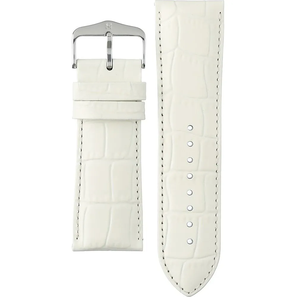 De Hirsch Louisianalook is een mat glanzende horlogeband, gemaakt van geselecteerd kalfsleder, bedrukt met het reli&euml;f van een Louisiana alligator en veredeld met een natuurlijk 2-kleureneffect.
