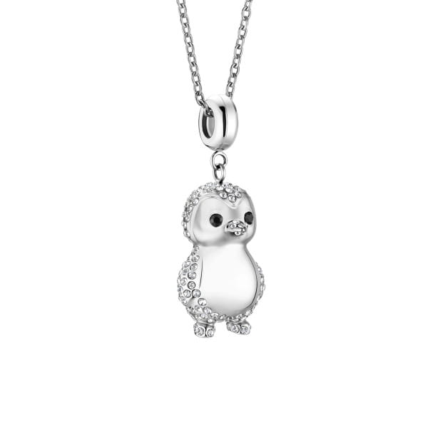  De PolarPenguinSet-1 is een betoverende ketting die de speelse charme van de winter combineert met verfijnde elegantie. De hanger in de vorm van een pingu&iuml;n, uitgevoerd in glanzend zilver en versierd met fonkelende kristallen, straalt warmte en vrolijkheid uit.  De fijne ketting maakt het geheel compleet en zorgt voor een comfortabele pasvorm. De PolarPenguinSet-1 is perfect om dagelijks te dragen of als feestelijke blikvanger tijdens de wintermaanden.  Een symbool van vriendschap, geluk en winterse charme &ndash; een prachtig cadeau of een stijlvolle toevoeging aan je sieradencollectie. 