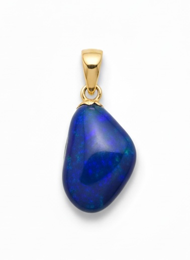 Blauwe opaal met gouden lusoog 