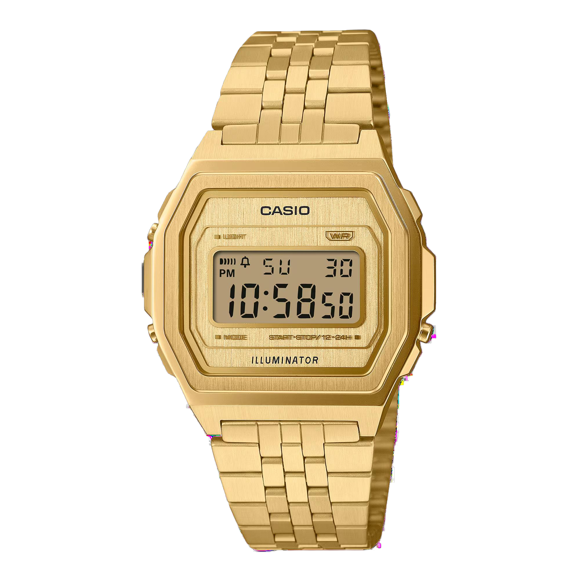 Ga voor vintage in eersteklas stijl - met de scherpe en verfijnde A1000 met prachtige haarlijnafwerking. 

Het volledig metalen unisex-ontwerp met een eenvoudig elegante roestvrijstalen horlogeband met meerdere rijen past perfect bij je stijl, wat je dag ook brengt. 

Boordevol handige functies zoals Super Illuminator met hoge helderheid, stopwatch, alarm en meer.