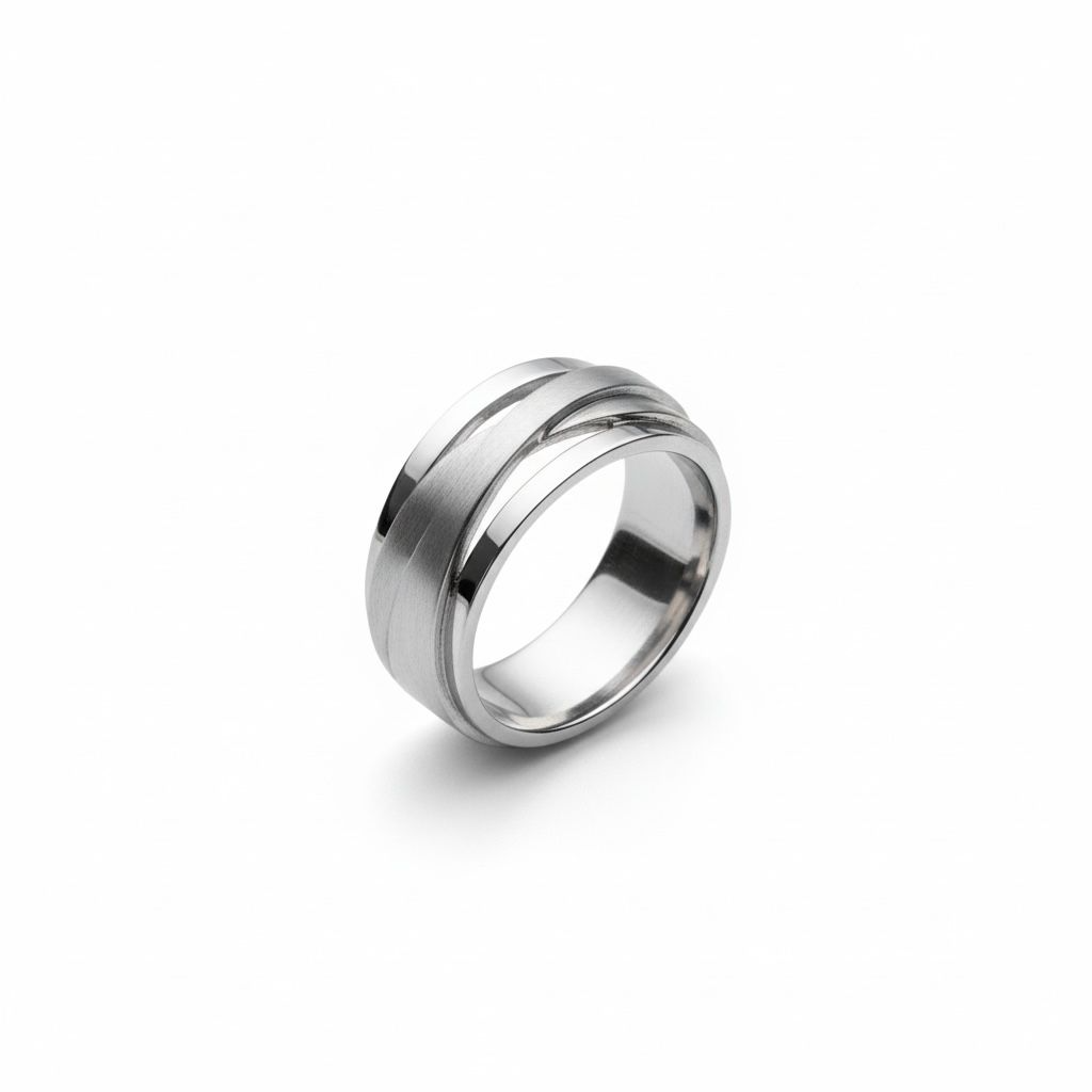 Zilveren ring met gepolijste/gematteerde afwerking