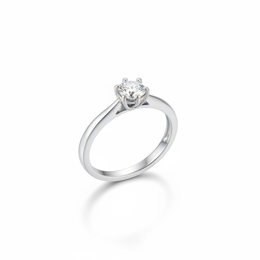 14 karaat witgouden solitair ring met een briljant van 0.25 caraat met kwaliteit G-SI