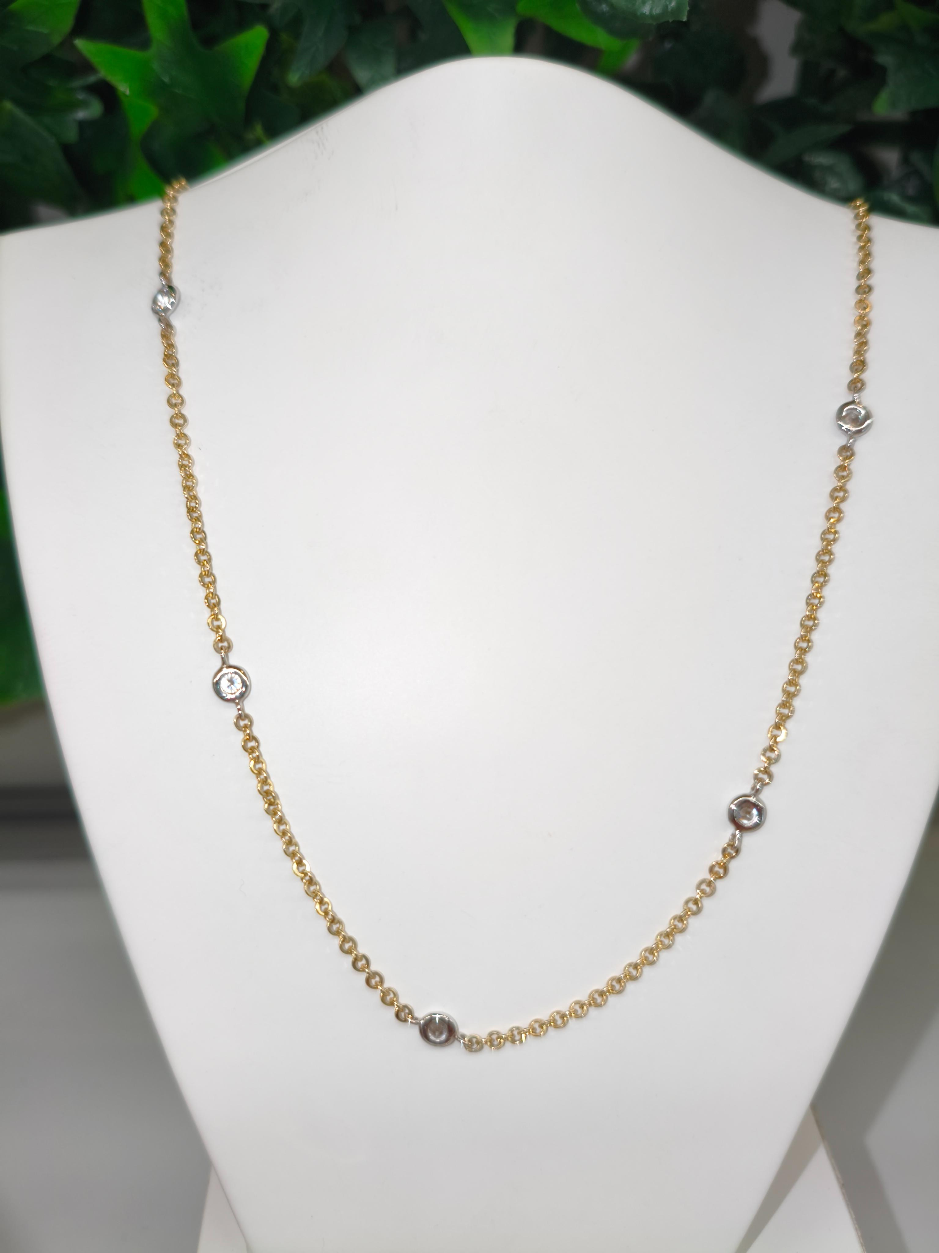 Gouden collier met zirkonia 45 cm