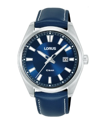 De LORUS herenhorloge RH923SX9 heeft een stijlvolle analoge display en een blauwe leren band. Het biedt precisietijdmeting en een klassiek ontwerp dat veelzijdig genoeg is voor zowel formele als casual gelegenheden. Draag het om je pols voor een verfijnde en tijdloze look. Perfect te combineren met een net pak of een casual outfit.