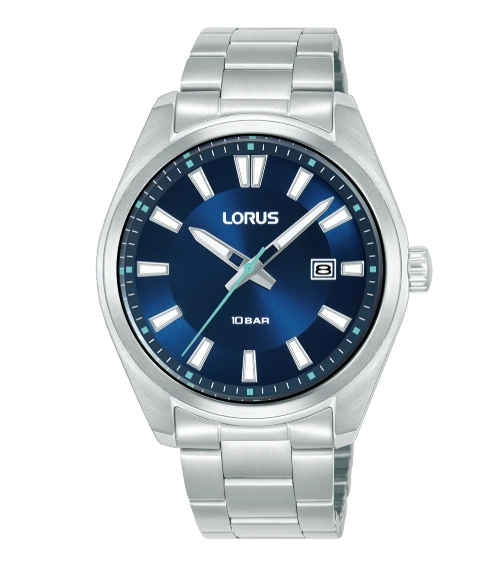 De LORUS herenhorloge met modelnummer RH919SX9 biedt een stijlvolle analoge weergave met een zilverkleurige wijzerplaat en blauwe details. Dit sportieve horloge is waterbestendig tot 100 meter, heeft een quartz uurwerk en een duurzame metalen armband. Het is perfect voor dagelijks gebruik of sportieve gelegenheden. Draag dit horloge om uw pols voor een elegante uitstraling.