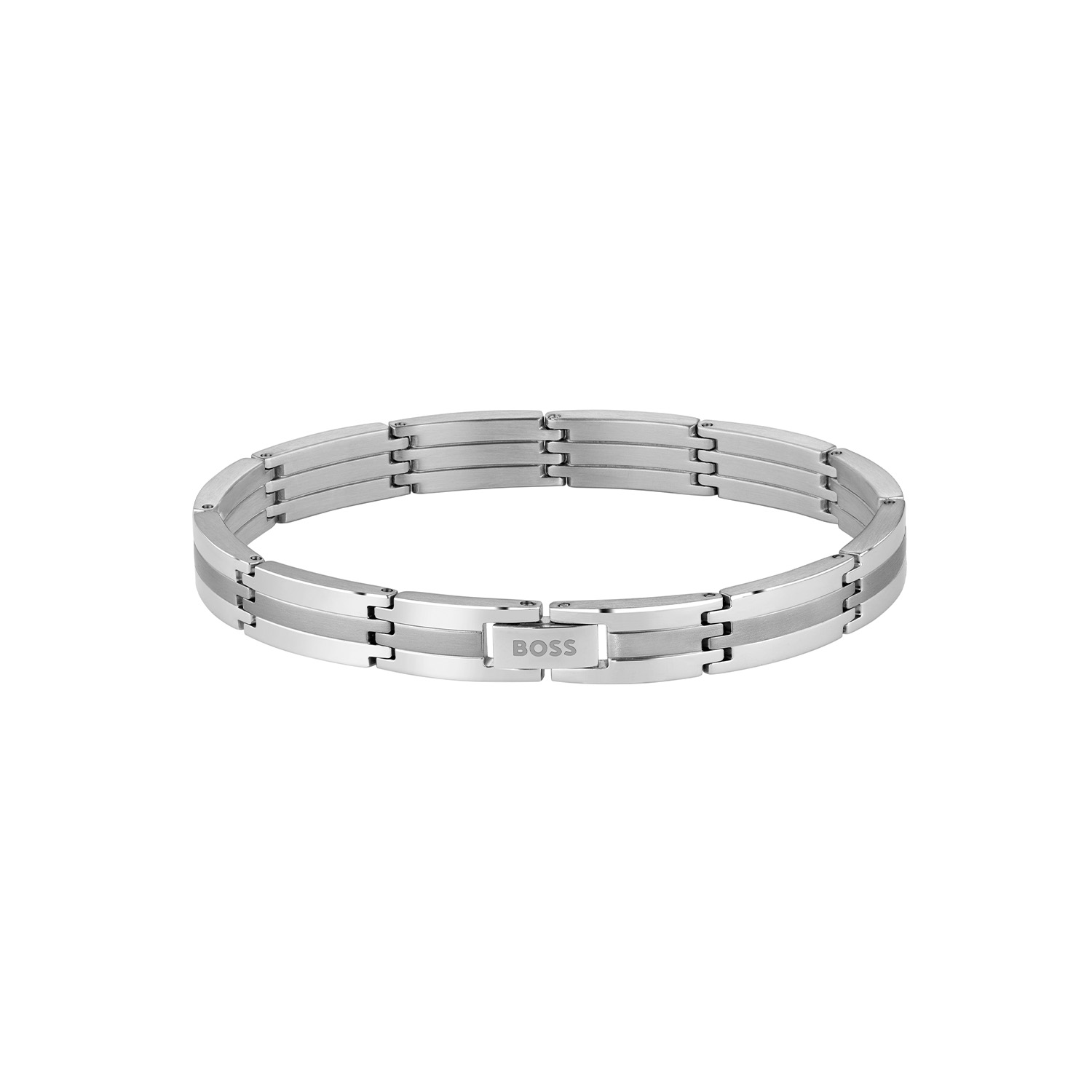 
Deze stijlvolle stalen heren schakelarmband straalt kracht en elegantie uit. Gemaakt van hoogwaardig roestvrij staal, is de armband duurzaam, kleurvast en geschikt voor dagelijks gebruik. De zilverkleurige armband van BOSS uit de BROOKS ESSENTIALS serie met artikelnr. HBJ1580803 heeft platte smalle rechthoekige schakels en sluit met een druksluiting. Hij is op meerdere lengtes te dragen en de totale lengte is 19cm. Goed te combineren met de bijpassende sieraden van BOSS.

