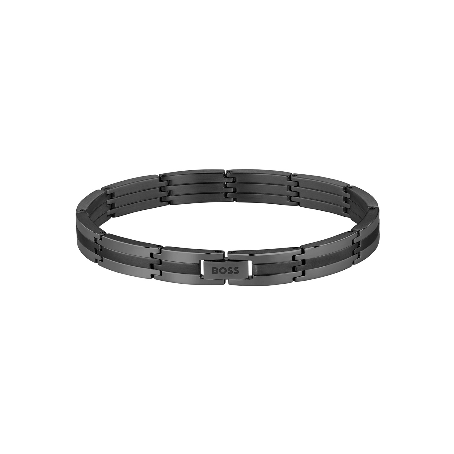 
Deze stijlvolle zwart stalen heren schakelarmband straalt kracht en elegantie uit. Gemaakt van hoogwaardig roestvrij staal, is de armband duurzaam, kleurvast en geschikt voor dagelijks gebruik. De zwarte armband van BOSS uit de BROOKS ESSENTIALS serie met artikelnr. HBJ1580804 heeft platte smalle rechthoekige schakels en sluit met een druksluiting. Hij is op meerdere lengtes te dragen en de totale lengte is 19cm. Goed te combineren met de bijpassende sieraden van BOSS.

