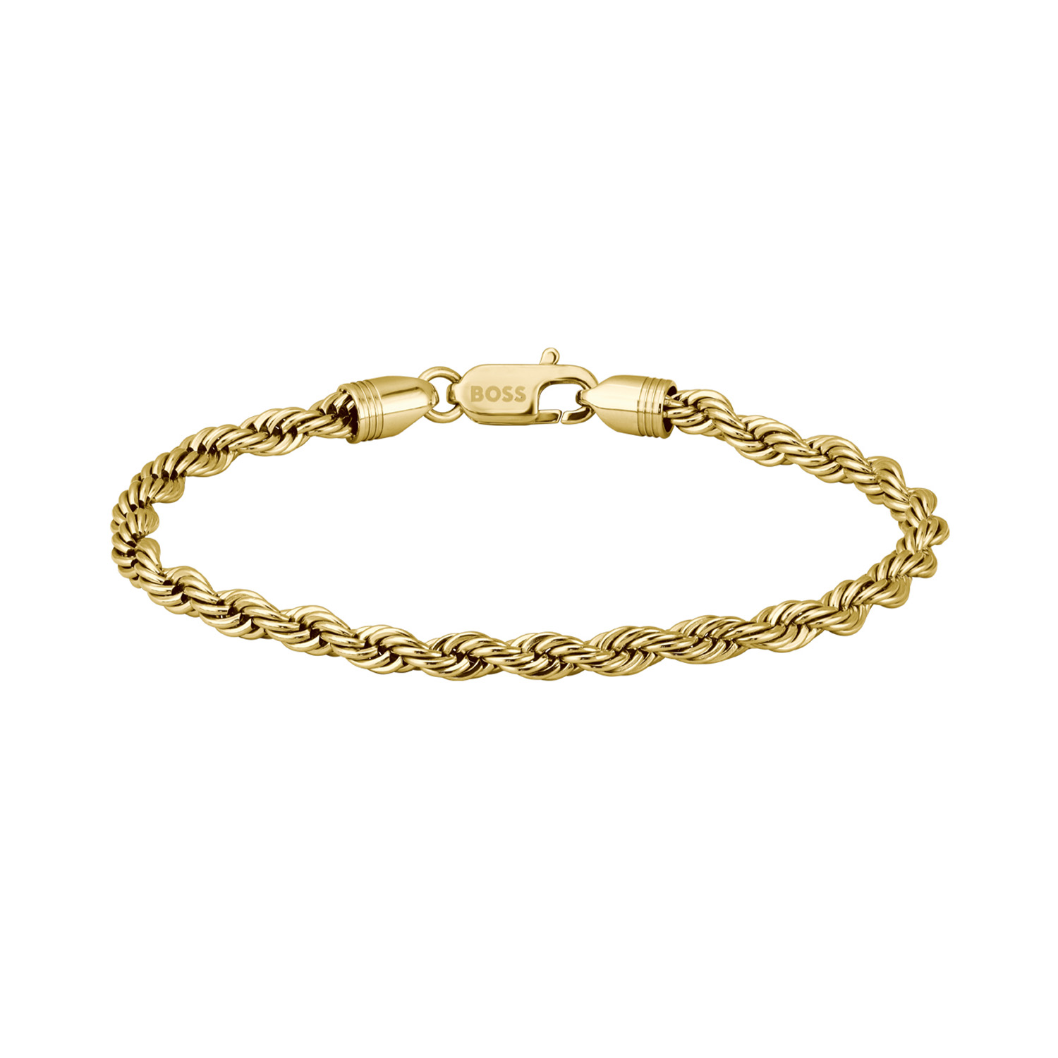 BOSS JEWELS HBJ1580810M MYLES ESSENTIALS Heren Armband GP 20cm
Deze stijlvolle goudkleurige stalen heren schakelarmband straalt kracht en elegantie uit. Gemaakt van hoogwaardig roestvrij staal, is de armband duurzaam, kleurvast en geschikt voor dagelijks gebruik. De goudkleurige koord armband van BOSS uit de MYLES ESSENTIALS serie met artikelnr. HBJ1580810M sluit met een karabijnsluiting en heeft een lengte van 20cm. Goed te combineren met de bijpassende sieraden van BOSS.

Het merk: HUGO BOSS is afgestemd op levensstijlen waar het gaat om kwaliteit en precisie. Het wereldwijde fashionlabel is verdeeld in twee merken: BOSS en HUGO. Het merk BOSS biedt geavanceerde, moderne horloges gericht op kwaliteit en design om een onberispelijke look te cre&euml;ren &ndash; of het nu zakelijk, casual of sportief is. Ontdek de nieuwe horlogecollectie die bewijst dat details echt het verschil maken.

 Specificaties:
- Artikelnr: HBJ1580810M
- Schakelarmband
- Materiaal: Staal
- Goudkleurig
- Lengte: 20cm