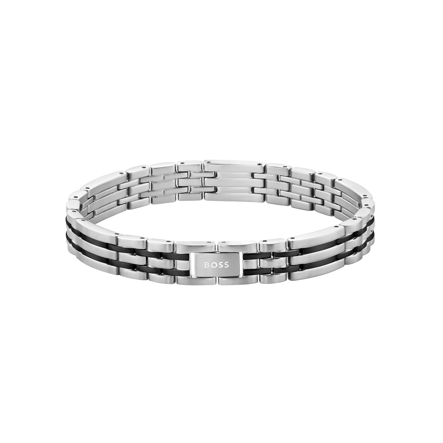 BOSS JEWELS HBJ1580814 WESLEY ELEVATED Heren Armband 19cm
Deze stijlvolle bicolor stalen heren schakelarmband straalt kracht en elegantie uit. Gemaakt van hoogwaardig roestvrij staal, is de armband duurzaam, kleurvast en geschikt voor dagelijks gebruik. De zilverkleurige/ zwarte armband van BOSS uit de WESLEY ELEVATED serie met artikelnr. HBJ1580814 heeft verschillende platte en ronde schakels en sluit met een druksluiting. Hij is op meerdere lengtes te dragen en de totale lengte is 19cm. Goed te combineren met de bijpassende sieraden van BOSS.

Het merk: HUGO BOSS is afgestemd op levensstijlen waar het gaat om kwaliteit en precisie. Het wereldwijde fashionlabel is verdeeld in twee merken: BOSS en HUGO. Het merk BOSS biedt geavanceerde, moderne horloges gericht op kwaliteit en design om een onberispelijke look te cre&euml;ren &ndash; of het nu zakelijk, casual of sportief is. Ontdek de nieuwe horlogecollectie die bewijst dat details echt het verschil maken.

 Specificaties:
- Artikelnr: HBJ1580814
- Schakelarmband
- Materiaal: Staal
- Zilverkleurig/ zwart
- Lengte: 19cm verstelbaar