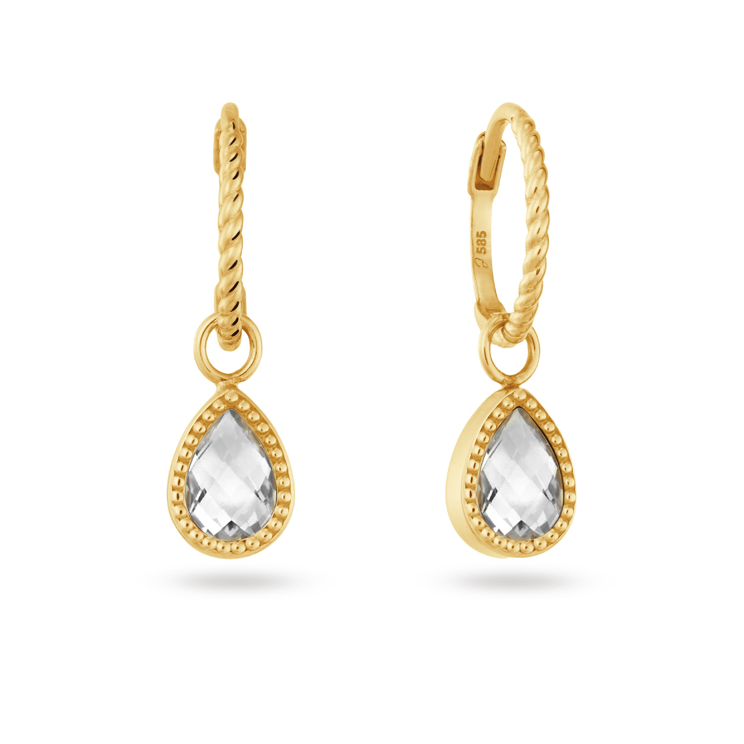 Deze oorbellen met echte edelsteen, London Blue Topaz, White Topaz &oacute;f Green Amethyst, schitteren in de zon. Ze maken je earparty echt af! Goed om te weten: Deze 14k gouden oorringen zijn handgemaakt en helemaal Cape Town.

Cape Town Chronicles
Ontdek Cape Town Chronicles, een 14 karaat gouden sieradencollectie die de ruige schoonheid en warme energie van Kaapstad tot leven brengt. Van de imposante Tafelberg tot het iconische Lion&rsquo;s Head, van de speelse pingu&iuml;ns op Boulders Beach tot het indrukwekkende Kaap de Goede Hoop. Elke plek heeft mij ge&iuml;nspireerd bij het ontwerpen van deze unieke collectie.

Het merk
Jackie is h&eacute;t 14 karaat gouden on trend sieradenmerk. De collecties zijn ge&iuml;nspireerd op de reizen die ik maak, van stedentrips tot exotische oorden. Elk gouden sieraad is helemaal van nu, handgemaakt door Europese goudsmeden en vervaardigd van overwegend gerecycled goud met echte edelstenen en zoetwaterparels. Elke collectie is dan ook met veel liefde en passie samengesteld. Mijn Jackie sieraden zijn de perfecte finishing touch voor iedere outfit!

Specificaties
- Hoops
- Materiaal: 14 Karaat - Geelgoud - 585
- Topaas wit
- 22mm