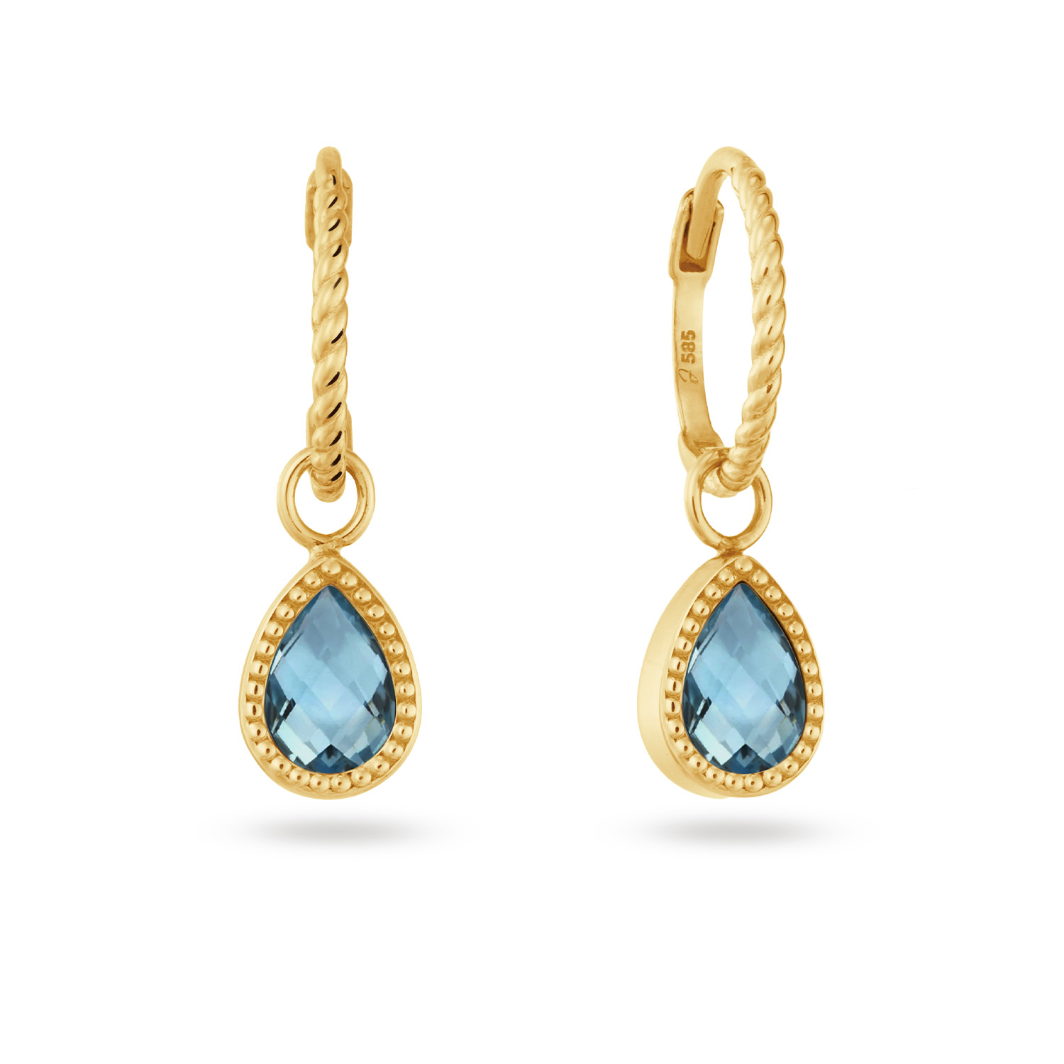 Deze oorbellen met echte edelsteen, London Blue Topaz, White Topaz &oacute;f Green Amethyst, schitteren in de zon. Ze maken je earparty echt af! Goed om te weten: Deze 14k gouden oorringen zijn handgemaakt en helemaal Cape Town.

Cape Town Chronicles
Ontdek Cape Town Chronicles, een 14 karaat gouden sieradencollectie die de ruige schoonheid en warme energie van Kaapstad tot leven brengt. Van de imposante Tafelberg tot het iconische Lion&rsquo;s Head, van de speelse pingu&iuml;ns op Boulders Beach tot het indrukwekkende Kaap de Goede Hoop. Elke plek heeft mij ge&iuml;nspireerd bij het ontwerpen van deze unieke collectie.

Het merk
Jackie is h&eacute;t 14 karaat gouden on trend sieradenmerk. De collecties zijn ge&iuml;nspireerd op de reizen die ik maak, van stedentrips tot exotische oorden. Elk gouden sieraad is helemaal van nu, handgemaakt door Europese goudsmeden en vervaardigd van overwegend gerecycled goud met echte edelstenen en zoetwaterparels. Elke collectie is dan ook met veel liefde en passie samengesteld. Mijn Jackie sieraden zijn de perfecte finishing touch voor iedere outfit!

Specificaties
- Hoops
- Materiaal: 14 Karaat - Geelgoud - 585
- Topaas blauw
- 22mm