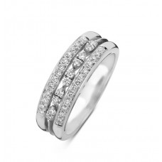 Ring in witgoud 18 kt gezet met zirkonium