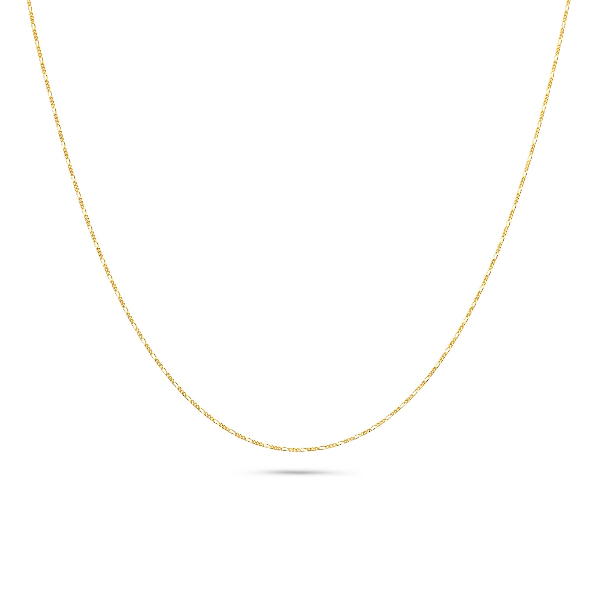 Vergulde collier figaro schakel 42 cm