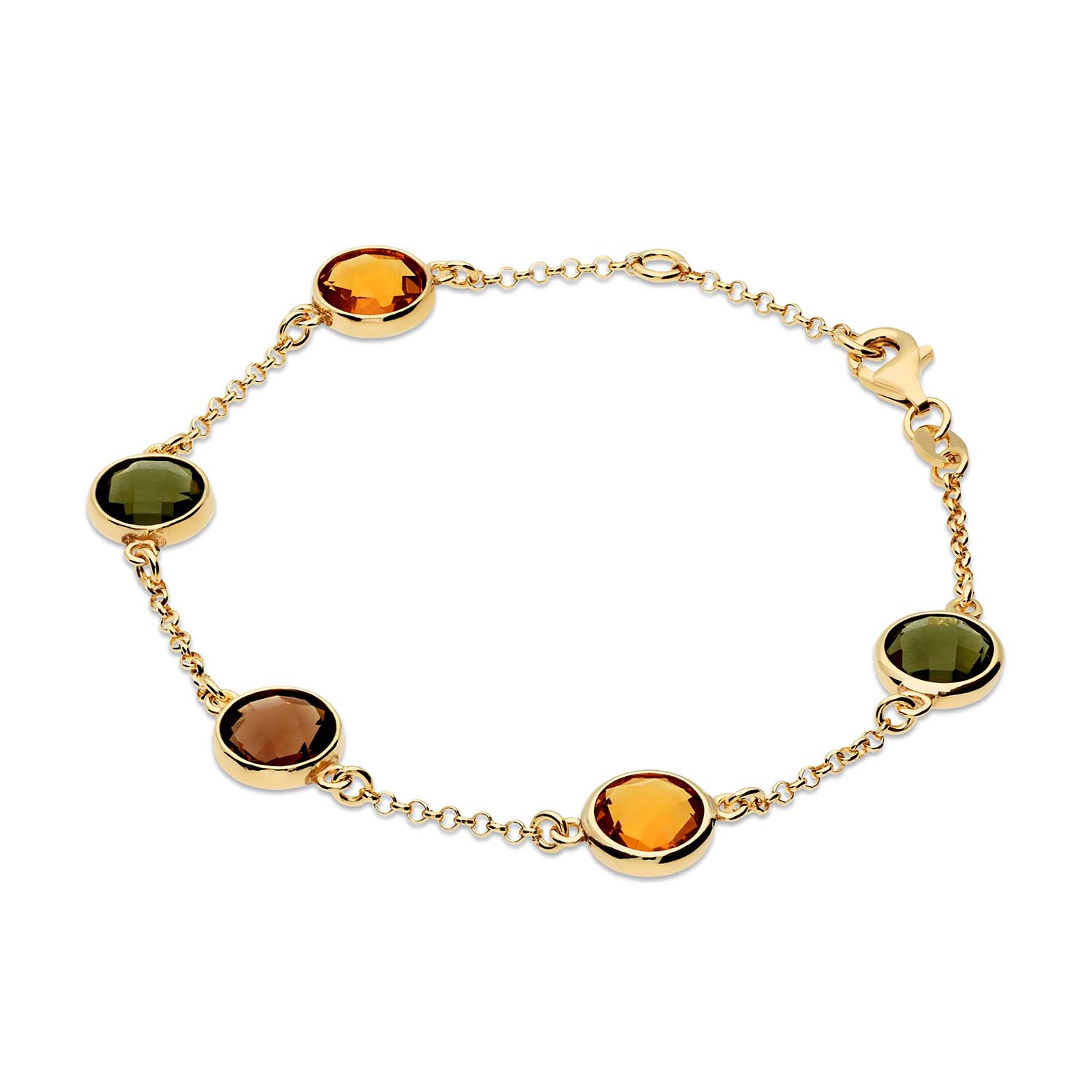 GLOW - 104.8610.19 - Schakelarmband - Zilver - Citrien