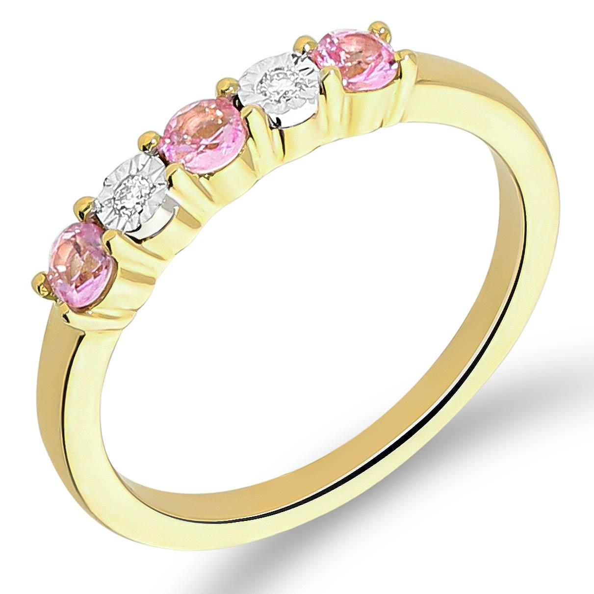 Rijring Diamant & Roze Saffier