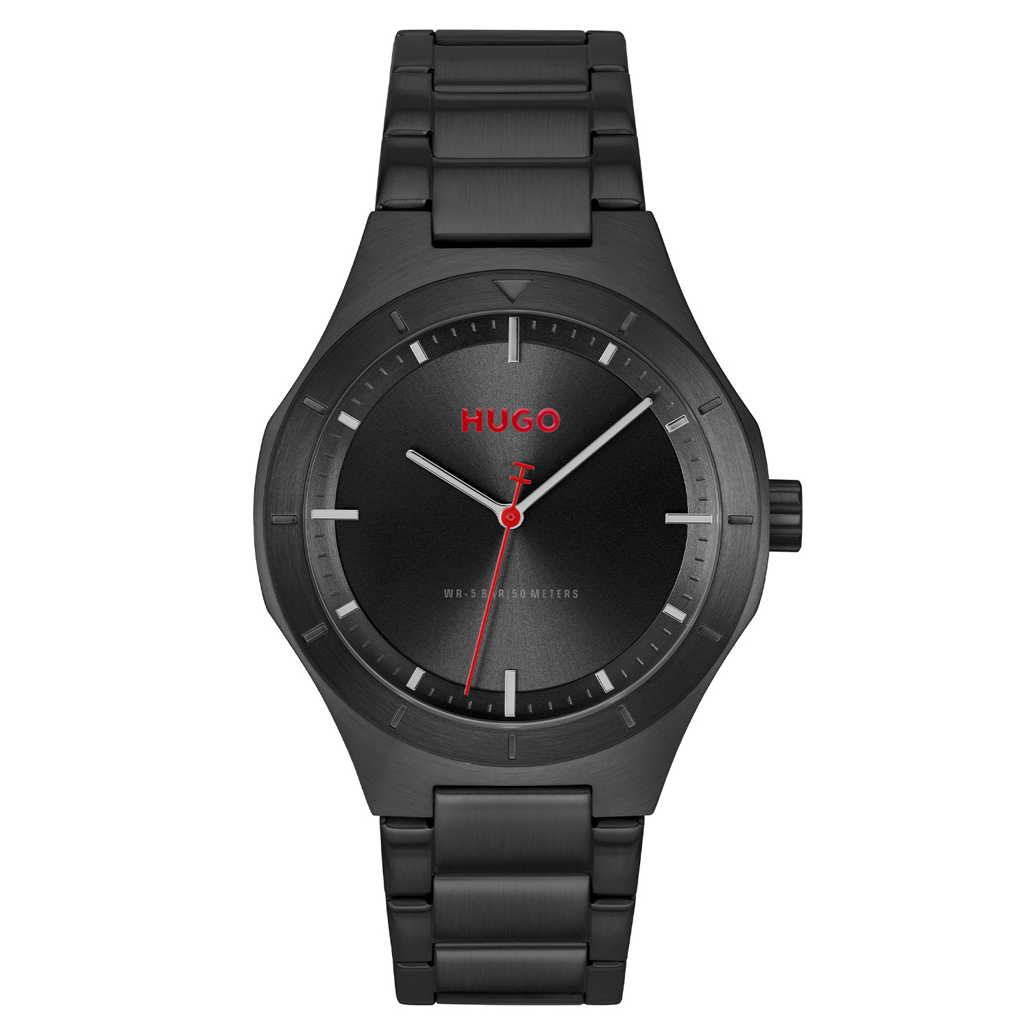 HUGO #LIT HU1530450 Herenhorloge 42mm
Dit stijlvolle Hugo herenhorloge HU1530450 combineert een strak design met moderne elegantie, heeft een krachtige uitstraling en een tijdloze look. Perfect voor zowel zakelijke als casual outfits. Het zwarte horloge is uitgevoerd in hoogwaardig staal en draagt comfortabel om de pols. De duidelijke wijzerplaat en verfijnde afwerking onderstrepen de premium kwaliteit waar Hugo om bekendstaat. Een ideale keuze voor de man die houdt van een moderne, zelfverzekerde stijl. Het sportief stoer ogende herenhorloge heeft een zwarte wijzerplaat, een mineraalglas, een doorsnee van 42mm en is 5ATM.

HET MERK:
HUGO BOSS is afgestemd op levensstijlen waar het gaat om kwaliteit en precisie. Het wereldwijde fashionlabel is verdeeld in twee merken: BOSS en HUGO. Het merk HUGO presenteert eigentijdse en vooruitstrevende designs volgens de laatste fashion trends waarmee mensen worden gestimuleerd om zichzelf te zijn. Scherp maatwerk en casual horloges gecombineerd met een progressieve attitude. HUGO horloges zijn er voor de urban en ruimdenkende man die de leiding durft te nemen. De enige regel van de HUGO-man als het om stijl gaat: zijn authentieke zelf en niets anders.

Maak kennis met de nieuwe horlogecollectie van HUGO.

SPECIFICATIES:
- Mineraalglas
- Ronde kast, &Oslash; 42mm
- Stalen zwarte horlogekast
- Zwarte wijzerplaat
- Stalen zwarte schakelband
- 5ATM