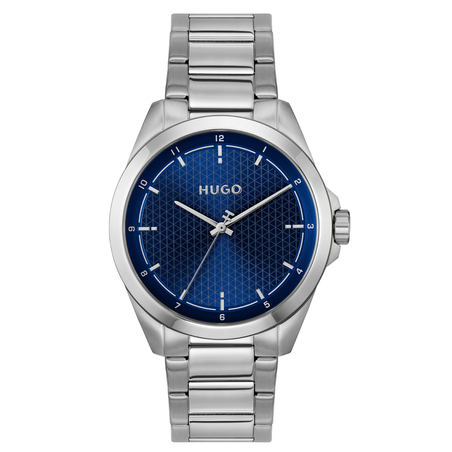 HUGO #SEAM HU1530451 Herenhorloge 41mm
Dit Hugo herenhorloge HU1530451 straalt klasse en minimalisme uit. De stalen kast zorgt voor een elegante en tijdloze uitstraling, perfect passend bij zowel formele als casual outfits. Het model maakt dit horloge tot een veelzijdig accessoire voor elke gelegenheid. De mat glanzende stalen schakelband geeft het horloge een luxe en comfortabele pasvorm. Het herenhorloge heeft een blauwe bewerkte wijzerplaat, een mineraalglas, een doorsnee van 41mm en is 3ATM.

HET MERK:
HUGO BOSS is afgestemd op levensstijlen waar het gaat om kwaliteit en precisie. Het wereldwijde fashionlabel is verdeeld in twee merken: BOSS en HUGO. Het merk HUGO presenteert eigentijdse en vooruitstrevende designs volgens de laatste fashion trends waarmee mensen worden gestimuleerd om zichzelf te zijn. Scherp maatwerk en casual horloges gecombineerd met een progressieve attitude. HUGO horloges zijn er voor de urban en ruimdenkende man die de leiding durft te nemen. De enige regel van de HUGO-man als het om stijl gaat: zijn authentieke zelf en niets anders.

Maak kennis met de nieuwe horlogecollectie van HUGO.

SPECIFICATIES:
- Mineraalglas
- Ronde kast, &Oslash; 41mm
- Stalen horlogekast
- Blauwe wijzerplaat
- Stalen schakelband
- 3ATM