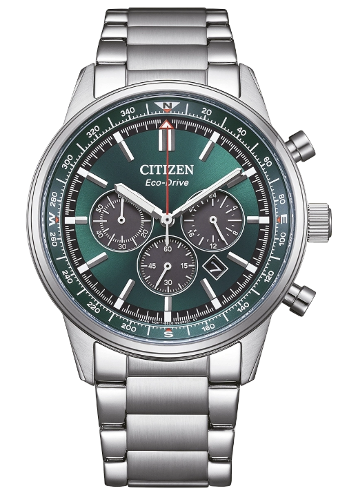 De Hau Chronograph CA4720-52X is een stijlvolle polshorloge met een roestvrijstalen kast en band. Het heeft een groene wijzerplaat met strepenpatroon en is voorzien van een zonnecel uurwerk. Waterbestendig tot 10 ATM, incl. datumaanduiding. Het beste te dragen tijdens zowel formele als casual gelegenheden. Gewicht: 159g, kastgrootte: 42mm.