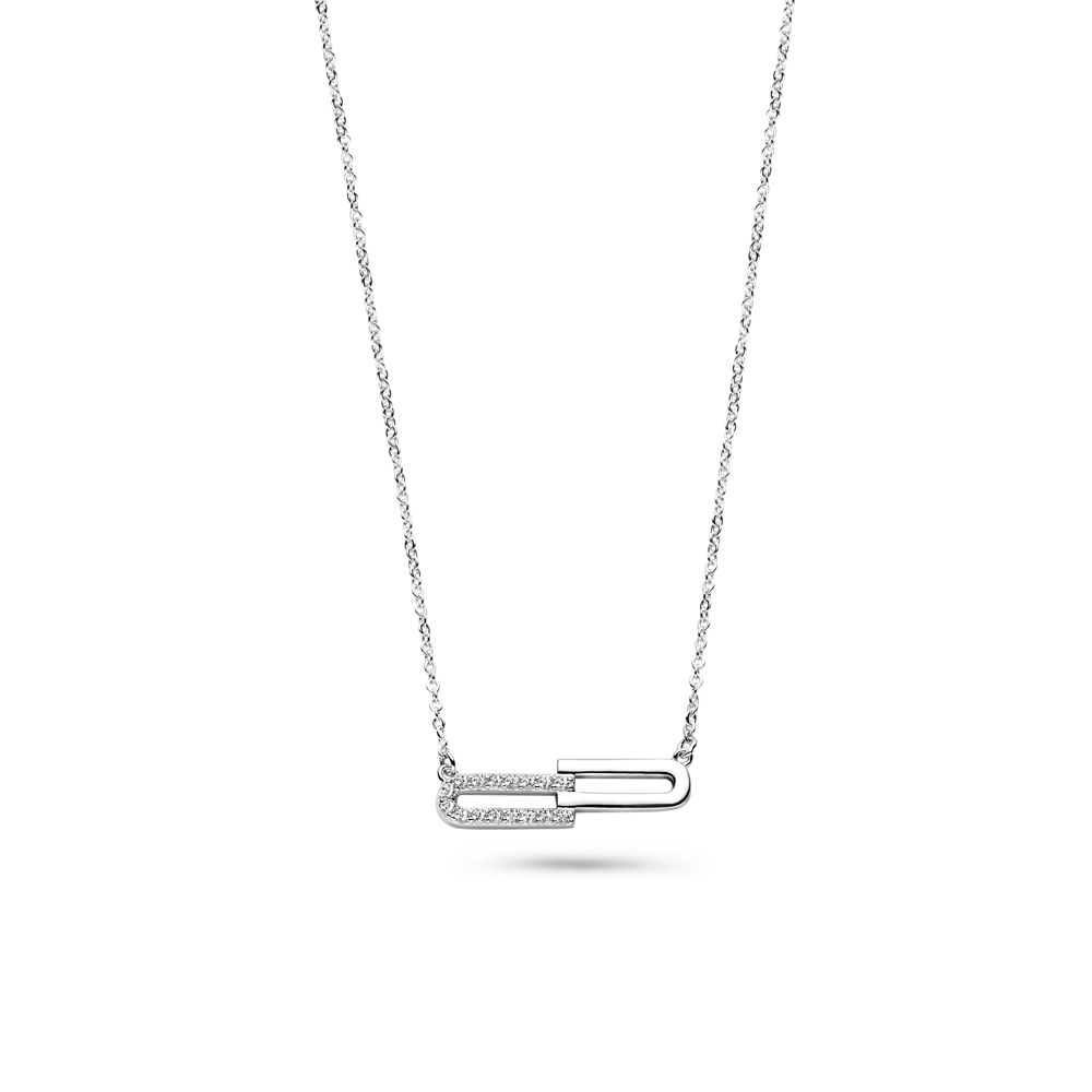 Zilveren collier met zirkonia 