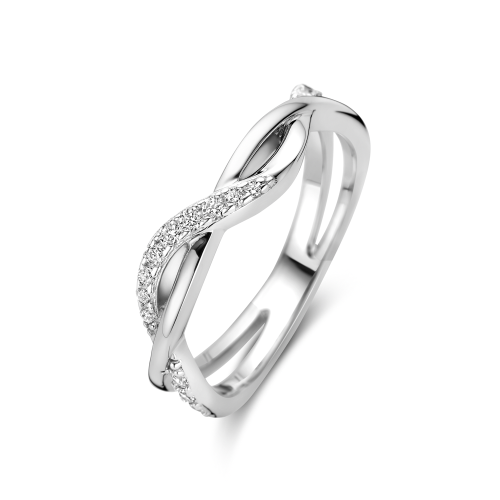 Zilveren fantasie ring met zirkonia 