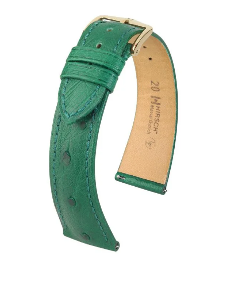 HIRSCH MASSAI OSTRICH L GREEN OSTRICH 18/16MM 