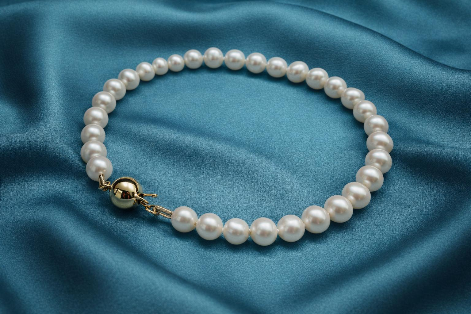 Parelarmband wit 6 mm wit zilver bolslot 8 mm