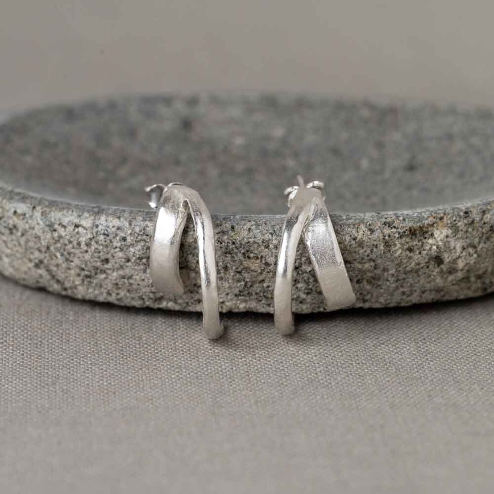 Oorhoepel zilver gesplitste sprieten Zilver