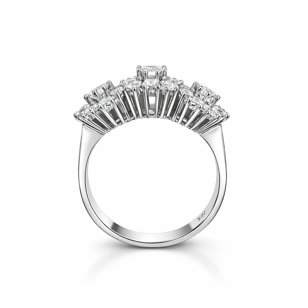 Witgouden Driedubbel Rozetring 1.18 crt G/VVS Maat 17.5 | 20260227-3