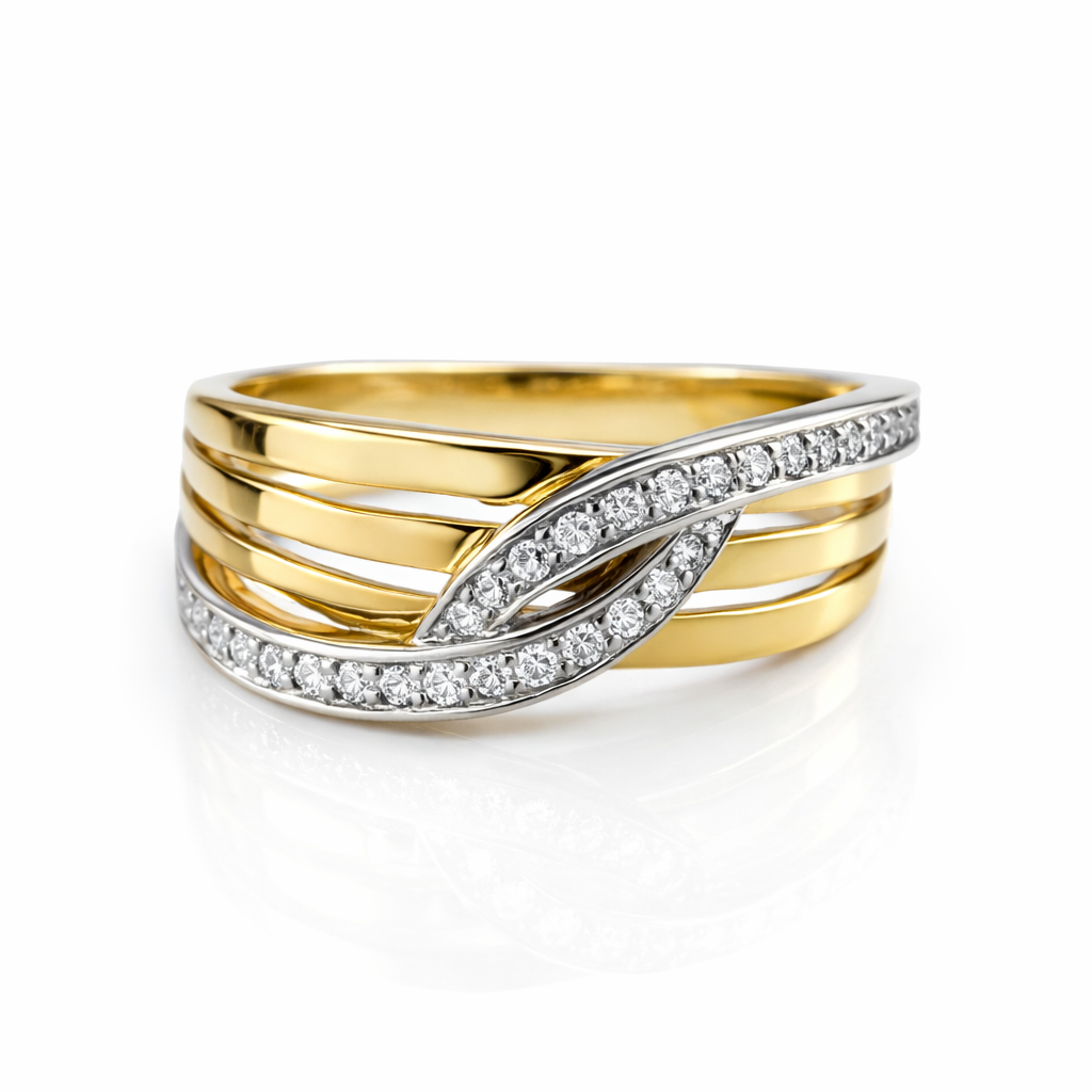 Bicolor Ring 0.16 crt H/SI maat 56