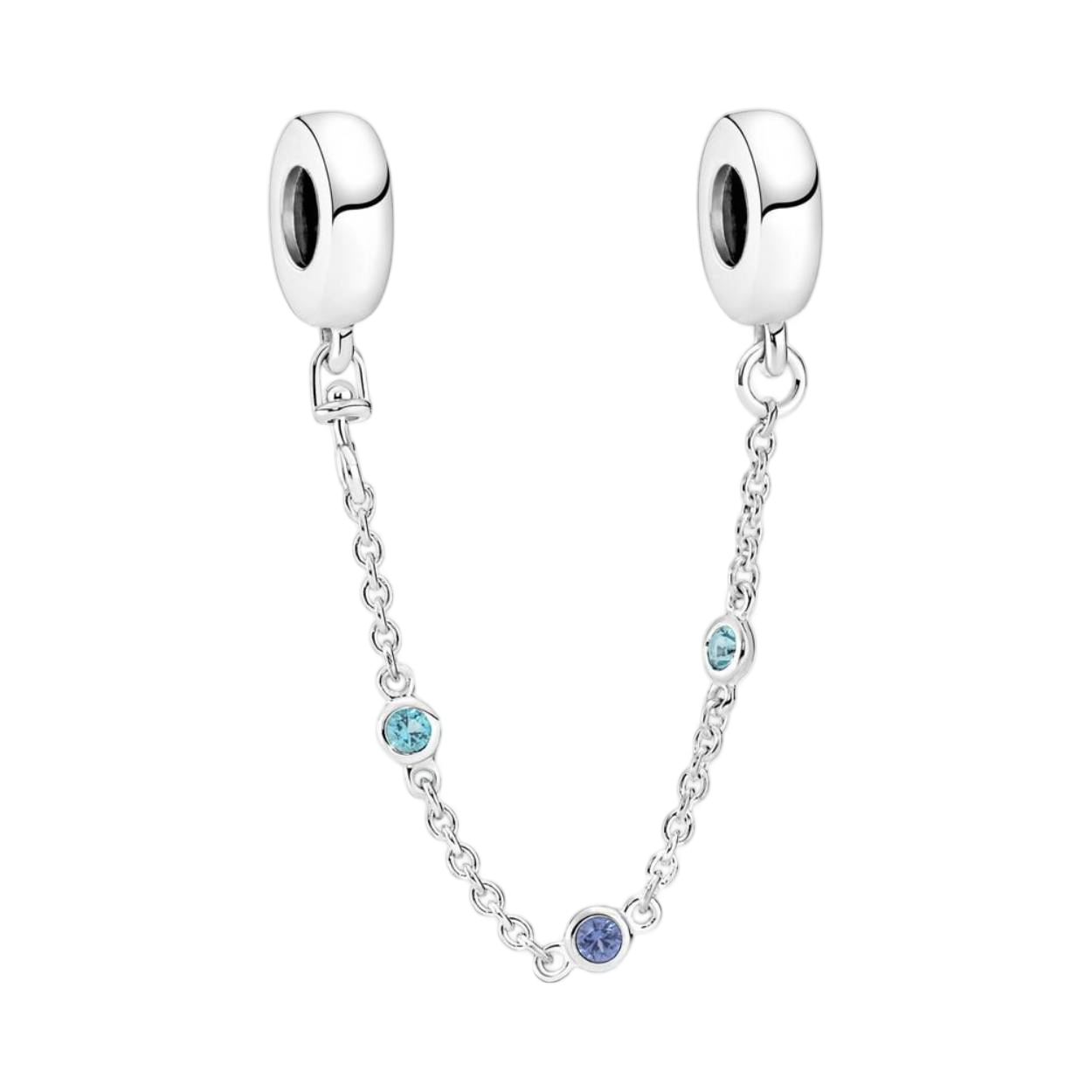 Pandora - veiligheidsketting met blauwe zirconia's - 791688C01-05