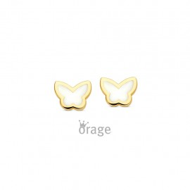 Oorringen vlinder geel 9 kt