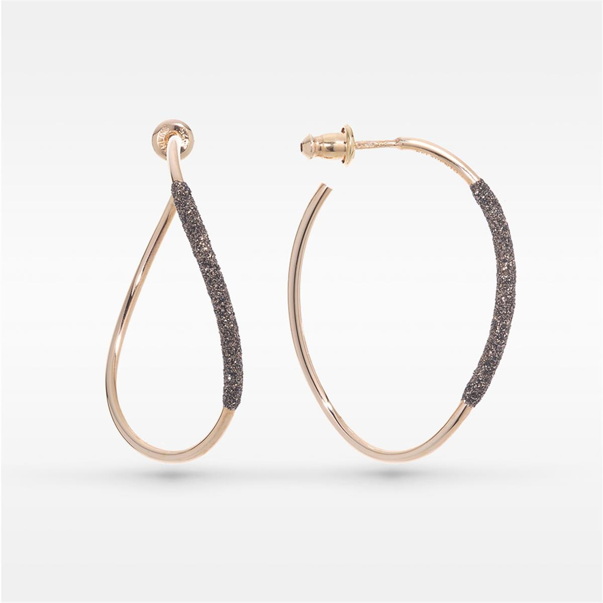 Rose kleurige creolen gediamanteerd