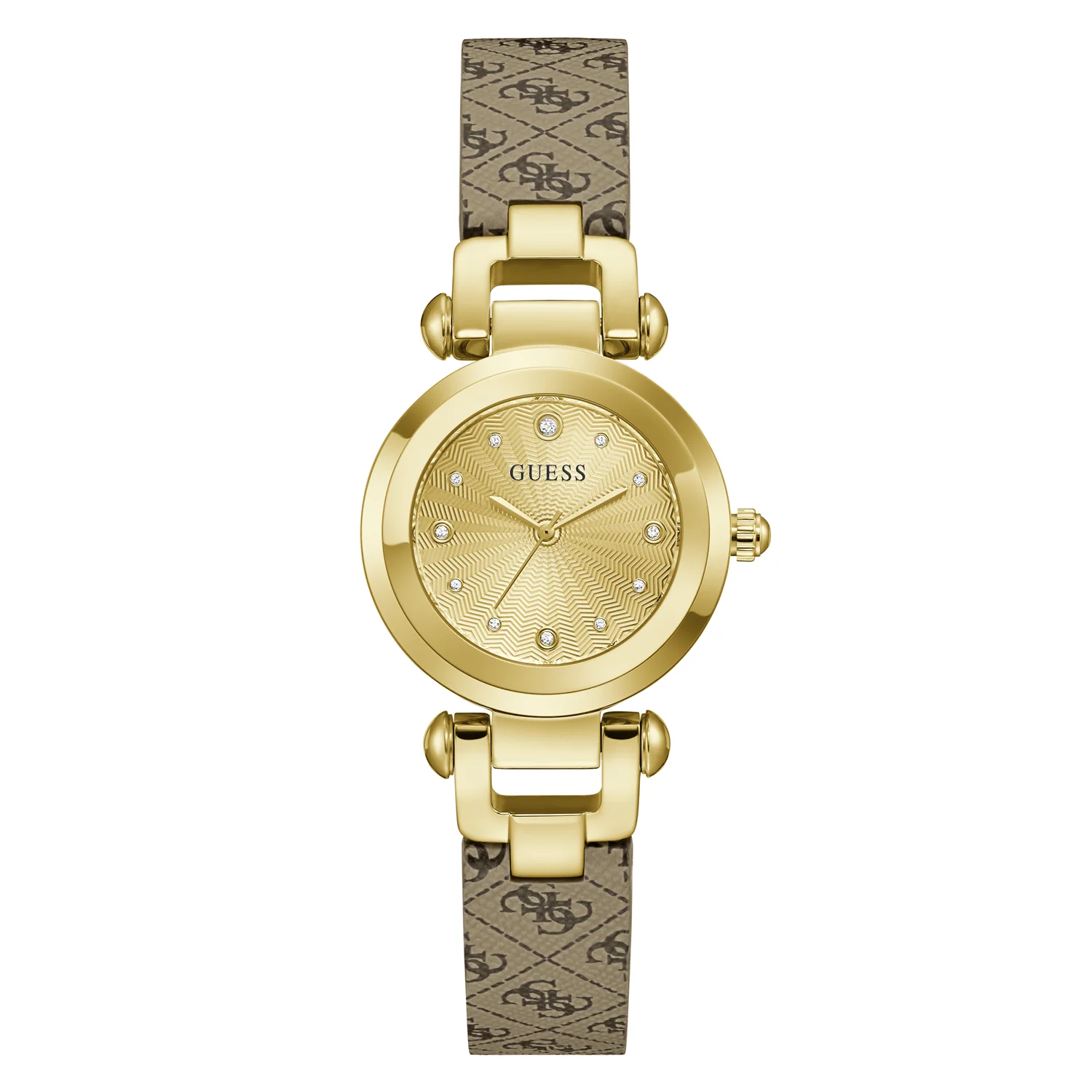 De GUESS BEJEWELED horloge, modelnummer GW1021L2, valt op door zijn elegante ontwerp. Met een kast van roestvrij staal en een bruine band, straalt het stijl en klasse uit. Dit dameshorloge met een kastdiameter van 30 mm is perfect geschikt voor zowel casual als formele gelegenheden. Draag het als een verfijnde accessoire voor elke outfit.