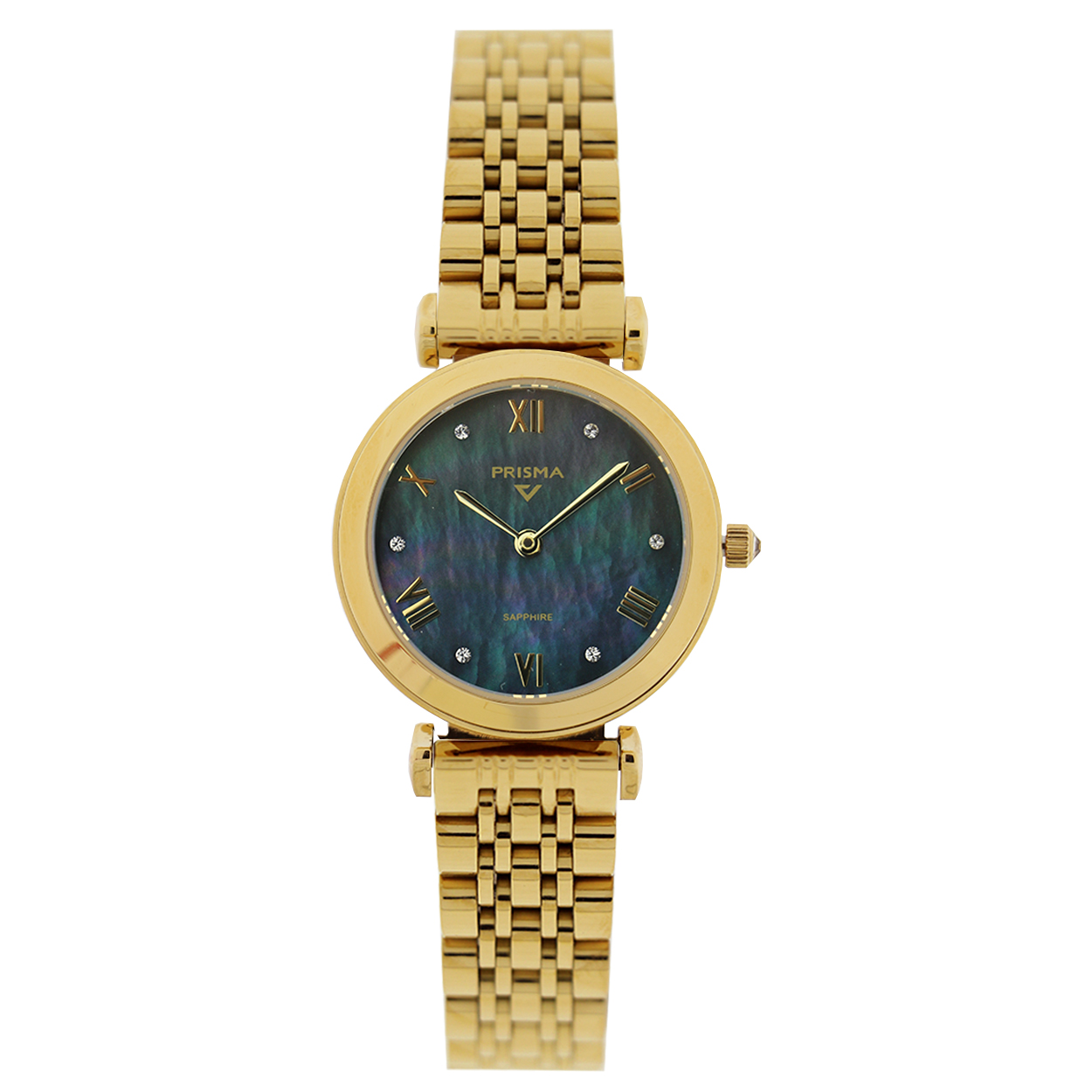 Prisma horloge P1436 dames edelstaal vintage

Algemeen
Geslacht: dames
Model: P1436

Voordelen
- band edelstaal goudkleurig
- wijzerplaat zwart parel met goudkleurige index en romeinse  cijfers
- Quarts uurwerk
- luxueuze uitstraling doorromeinse cijfers
- glas is krasvast
- spat waterdicht: handenwassen, regen
- maat kast 29.5 / 29.5 mm (breedte) 7,5 mm (dikte)

